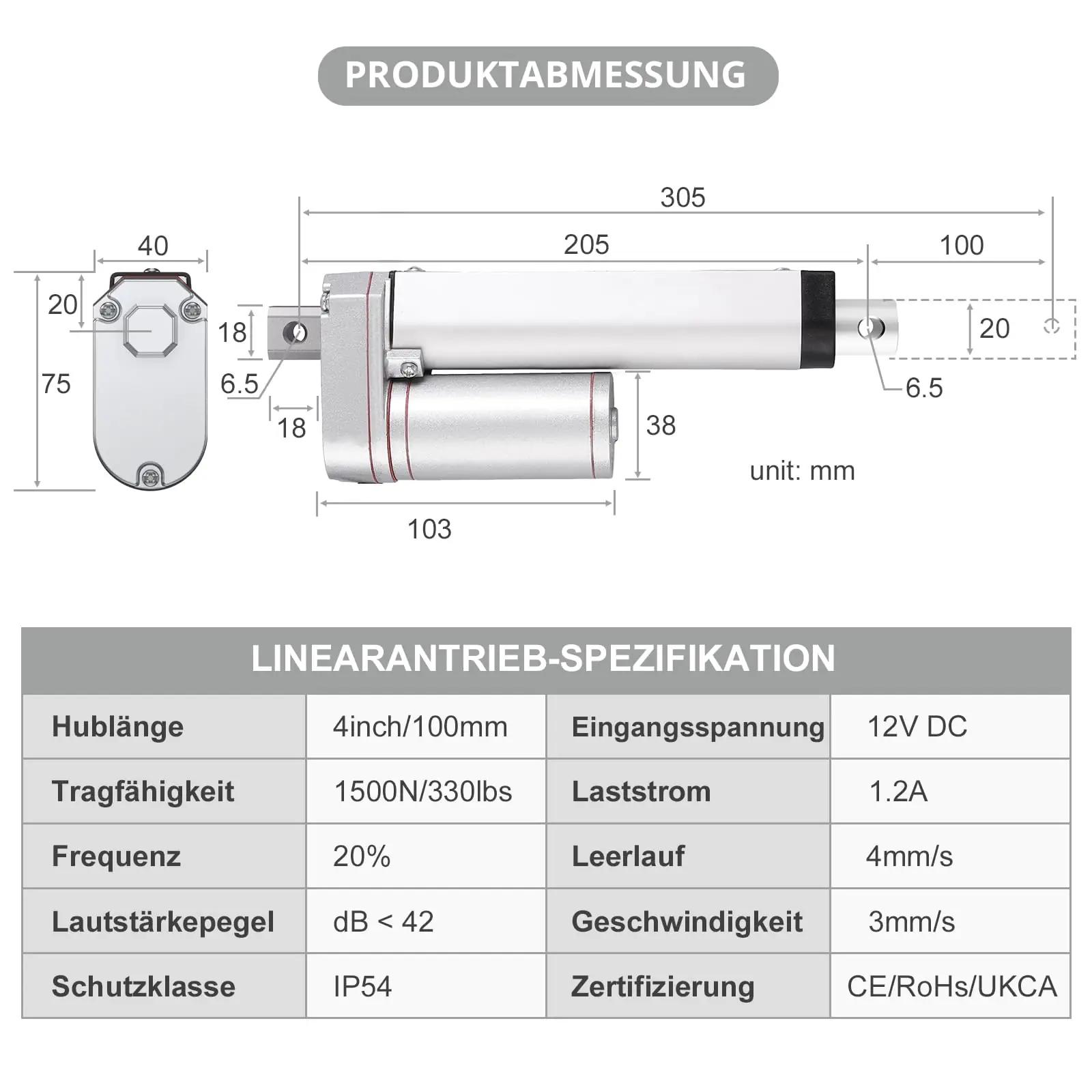 Justech alumiiniumist linearmootor 12V – tugev ja täpne liigutus – detailne vaade