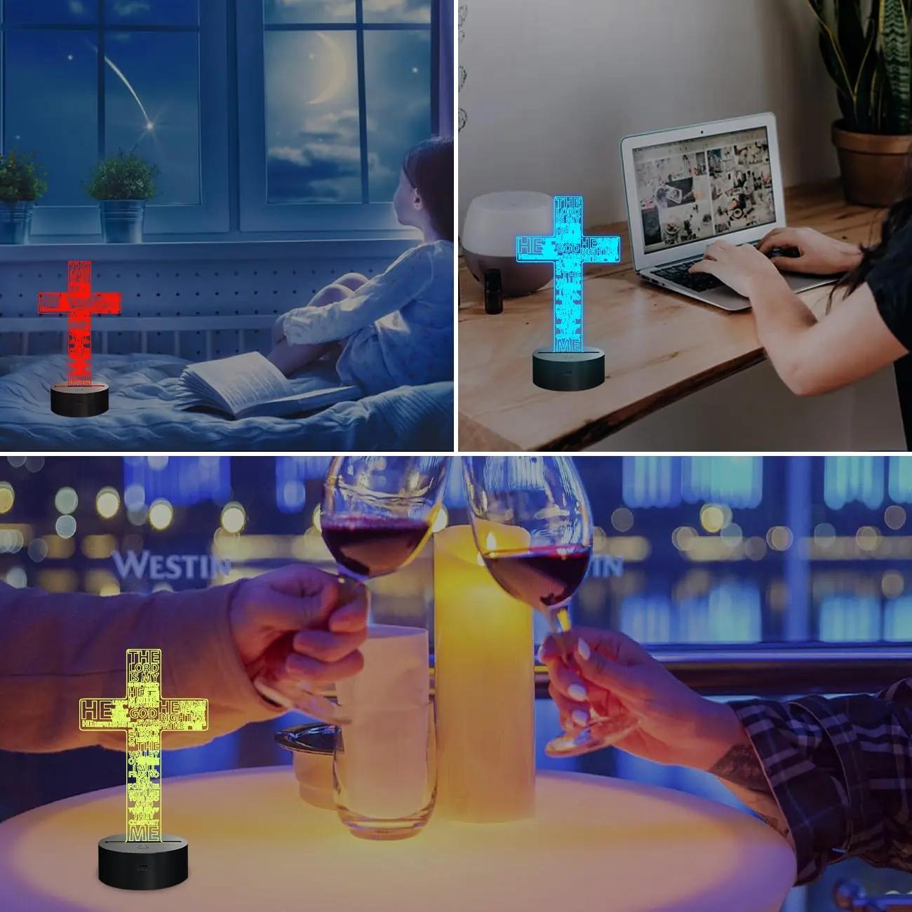 FULLOSUN akrüülrist 3D öölamp – pehme dekorvalgus kingituseks – pilt 7