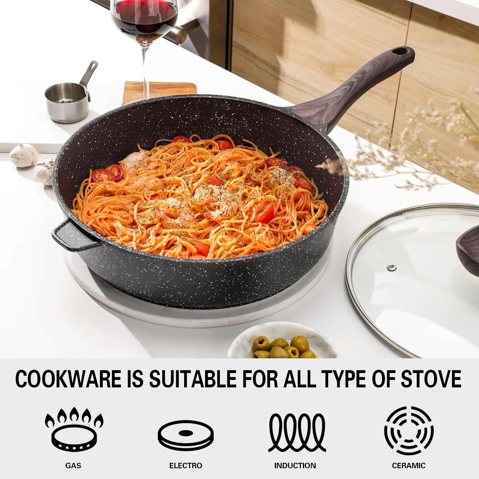 Kordisen graniitpannu 30 cm — tervislik non-stick kaanega – pakend ja tarvikud