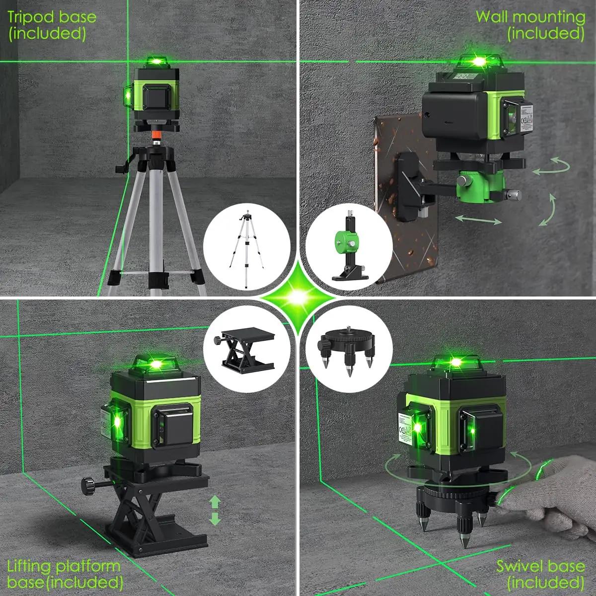 VISLONE roheline 4D-laser + statiiv — täpne ja vastupidav – kasutusnäide