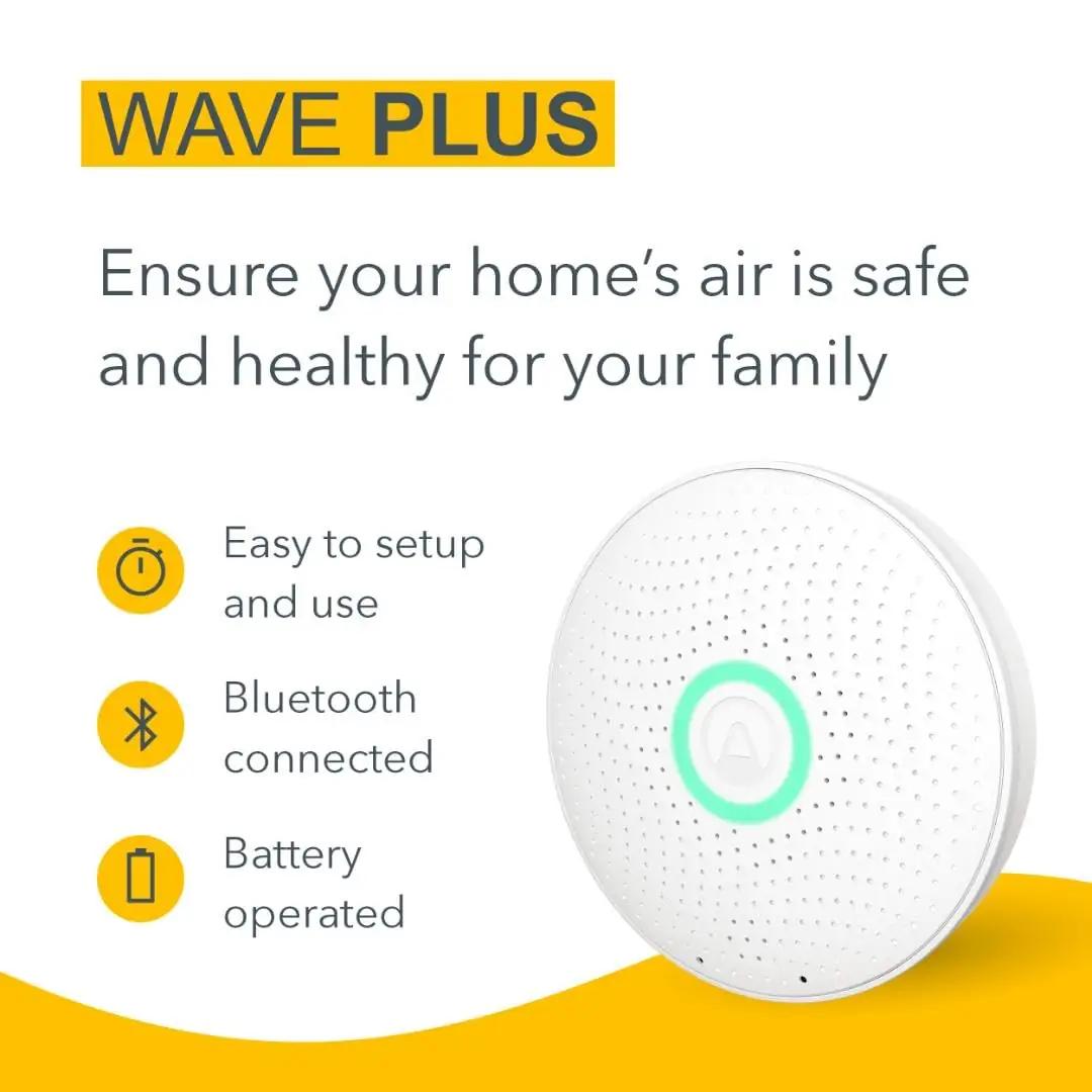 Airthings Wave Plus valge õhukvaliteedi ja radoni jälgija – kasutusnäide