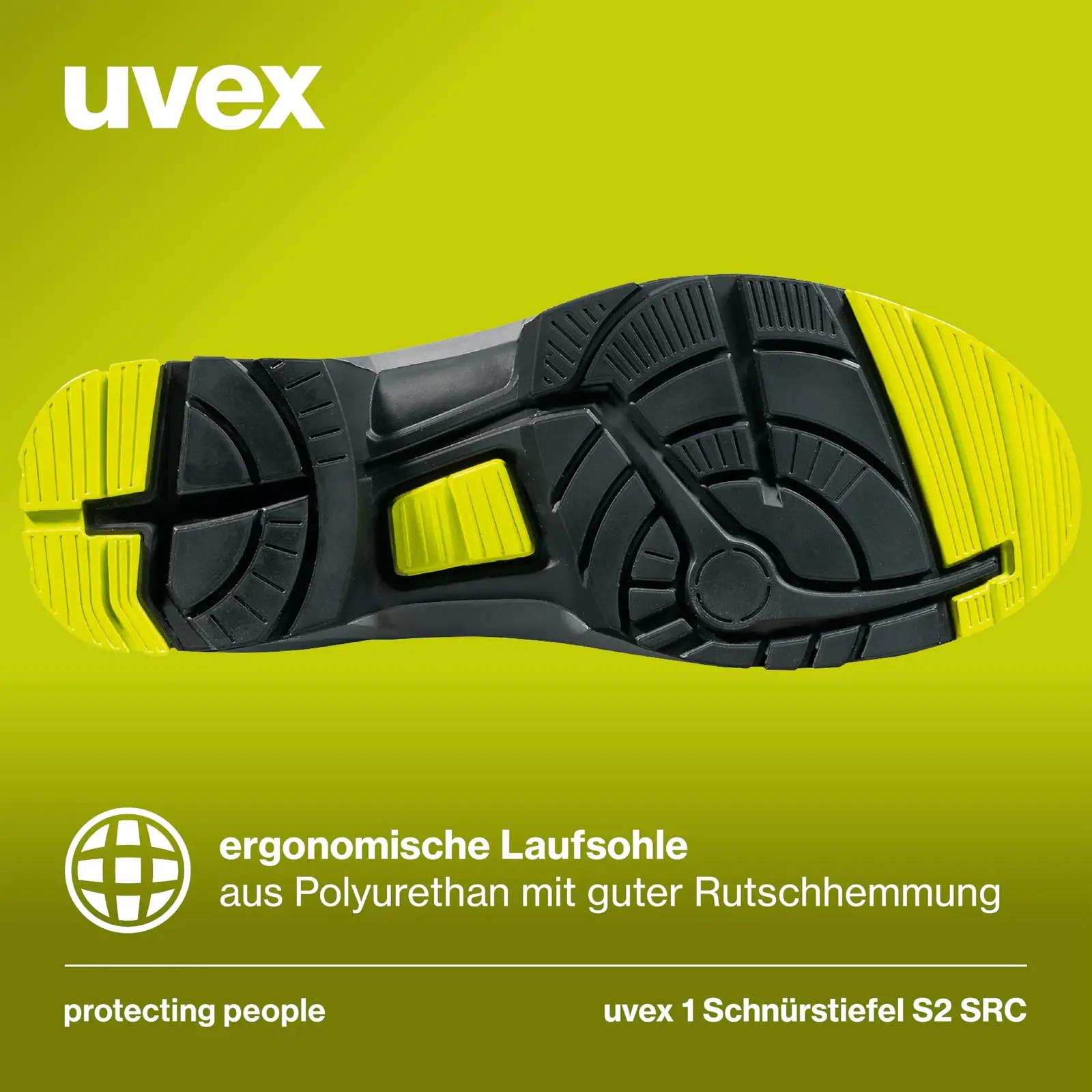 Uvex turvalised töösaapad S2 SRC — vastupidav polyester – kasutusnäide