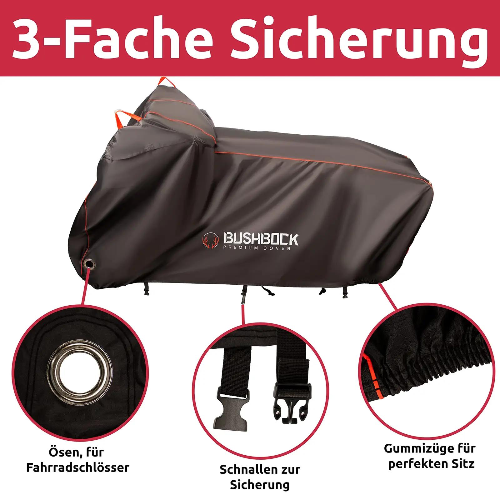 BUSHBOCK Premium Cover tugev ripstop kattega mootorrattakate XXL – pilt 6