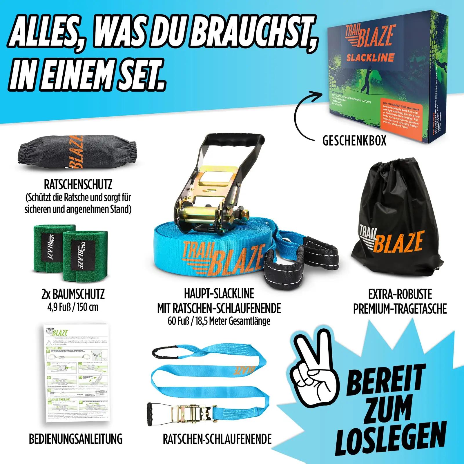 Trailblaze tugev polüester slackline komplekt — algajale – lisavaade
