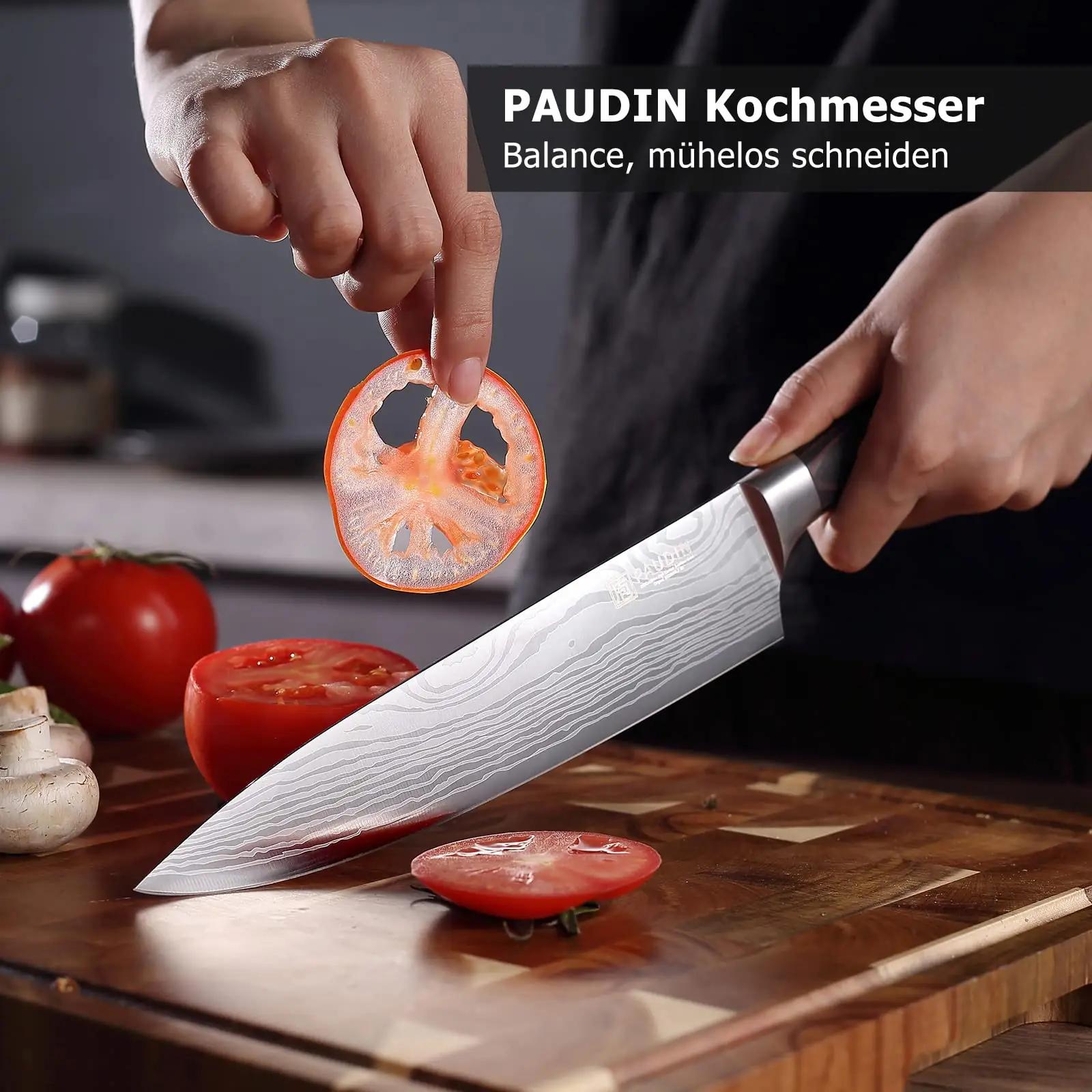 PAUDIN roostevaba kööginugade komplekt puidust blokiga – kasutusnäide
