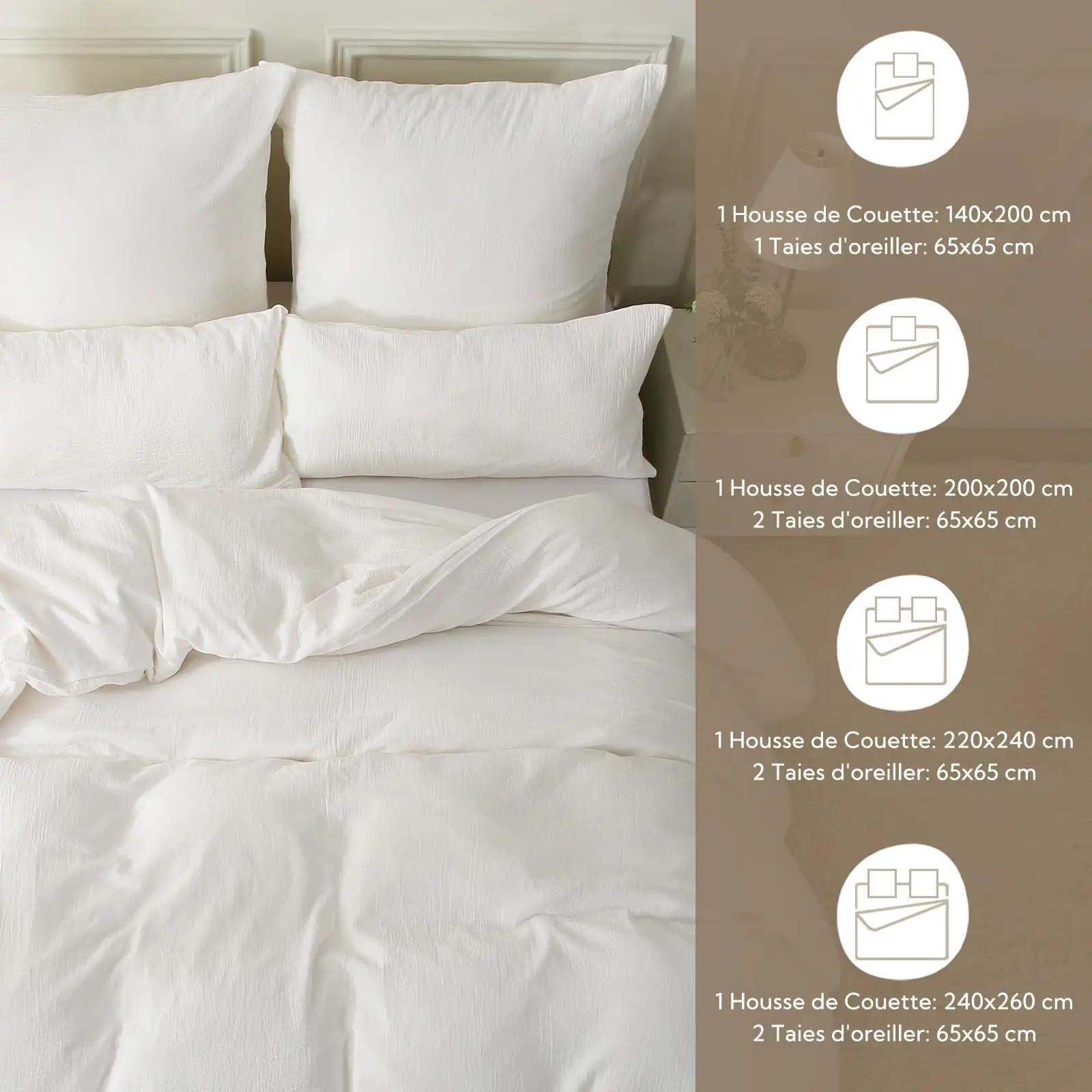SOULFUL puuvillane voodipesukomplekt 140×200 valge elegants – lisavaade