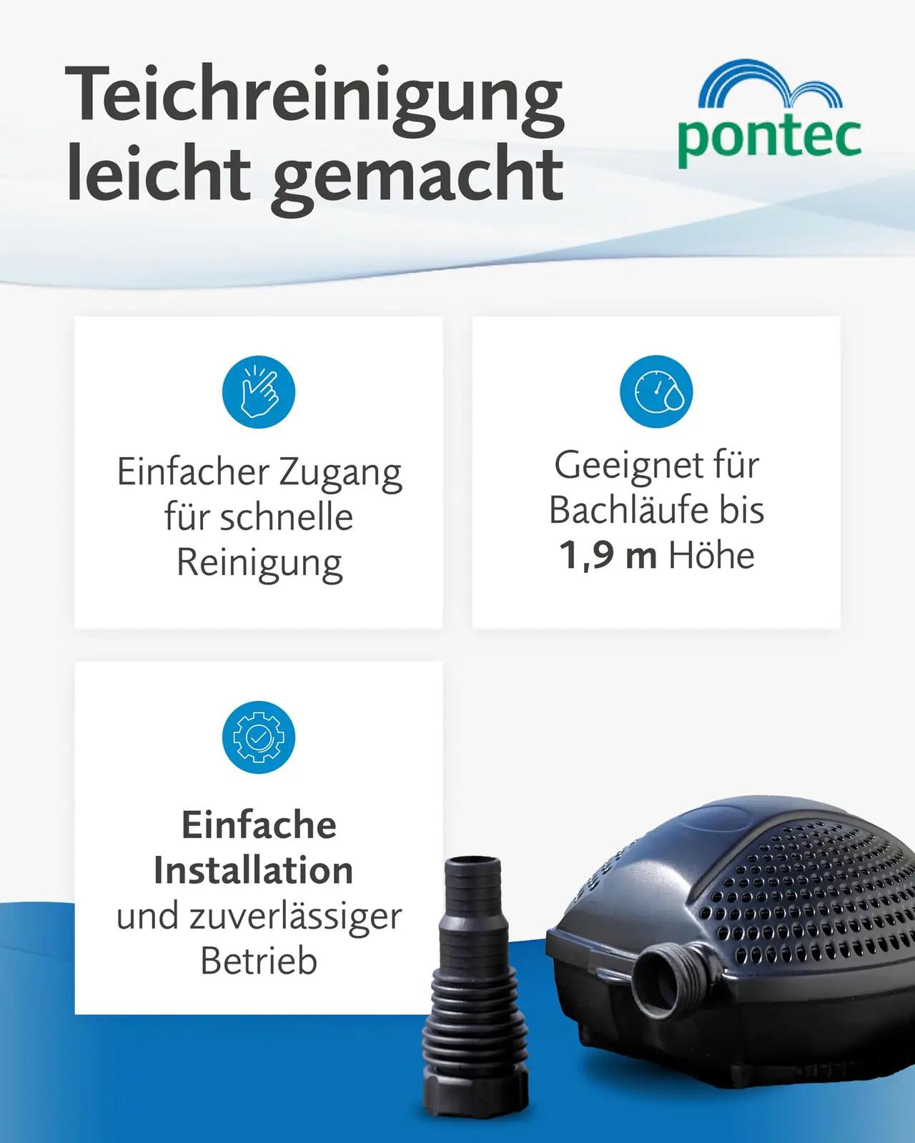 Pontec veekindel PondoMax Eco 1500 filterpump – energiasäästlik – pilt 6