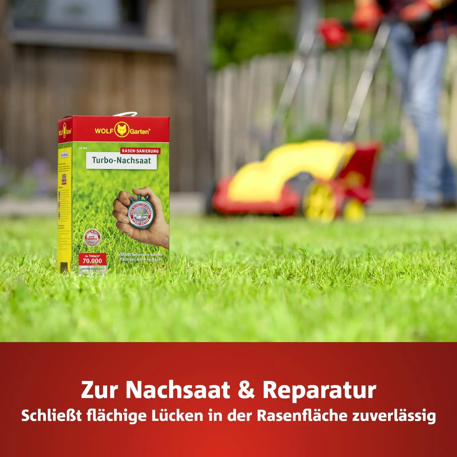 WOLF Garten tihe muruseeme 100 m² — kiire taastumine – detailne vaade