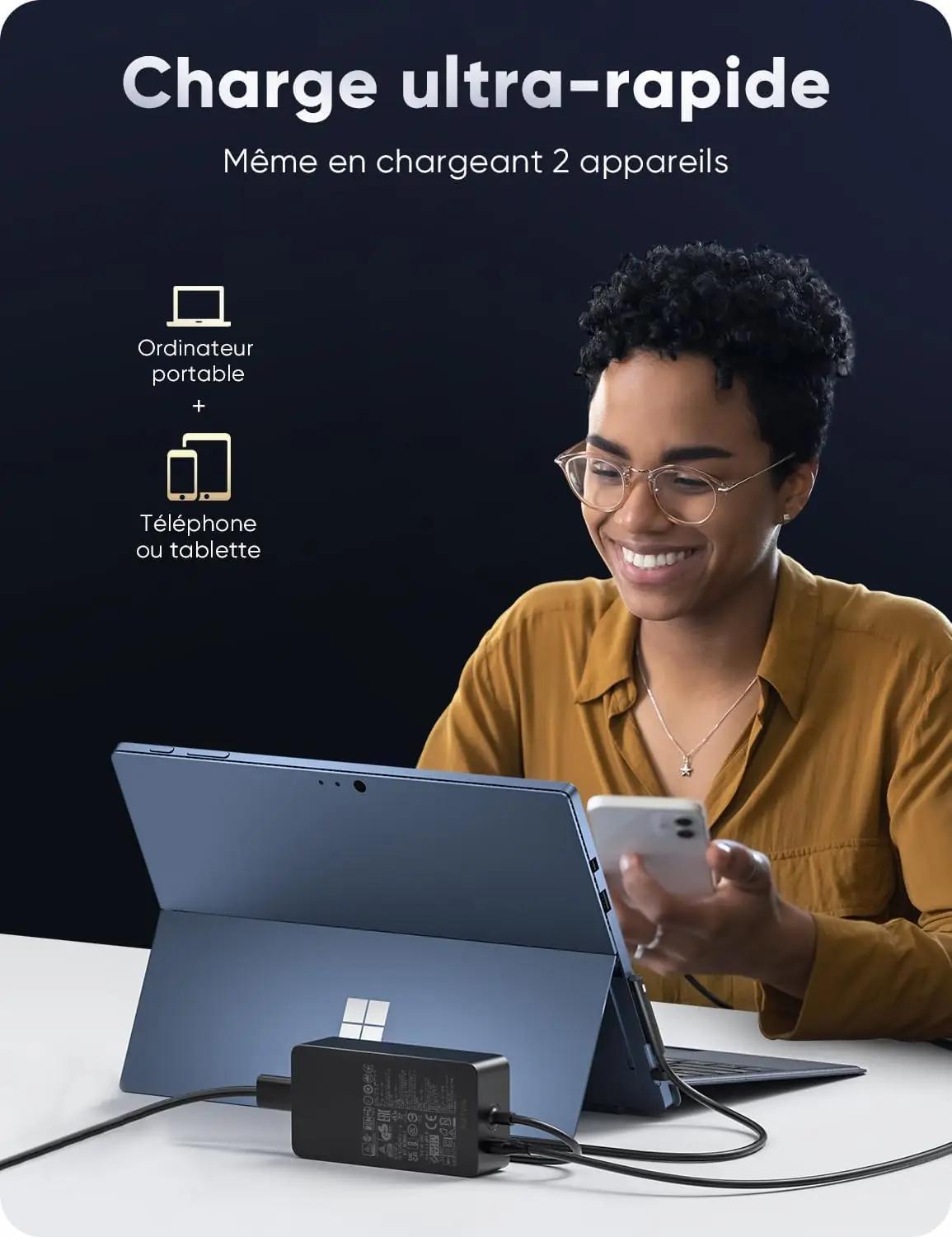 Brusace 65 W Surface laadija — kompatible sarnasus ja vastupidav – pakend ja tarvikud