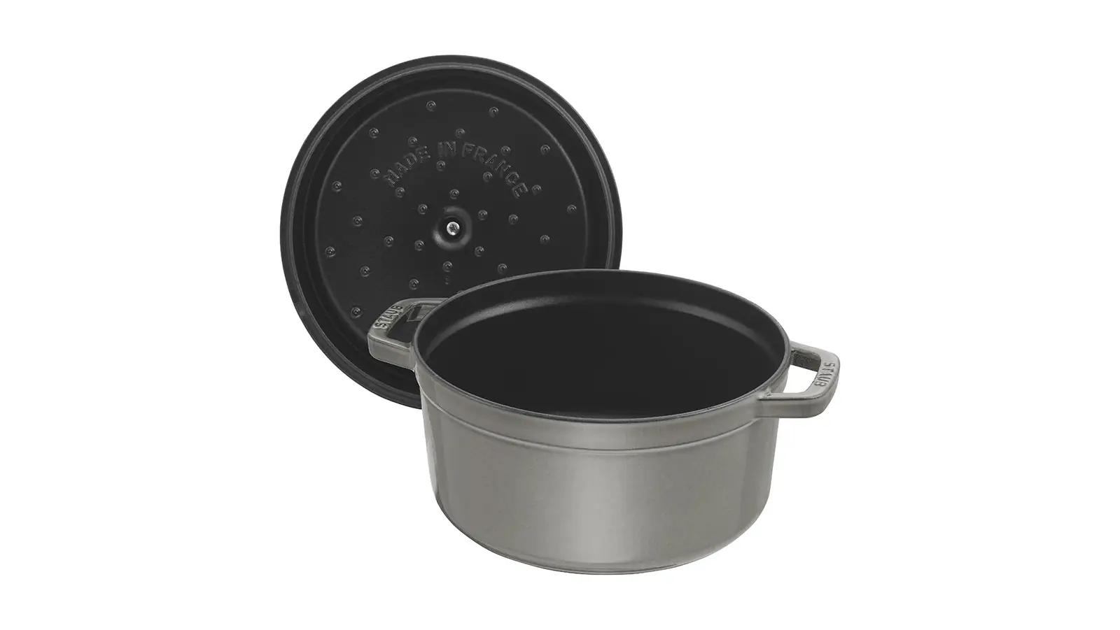 STAUB malm-poti 16 cm — vastupidav ja ilus kingitus kööki – pakend ja tarvikud
