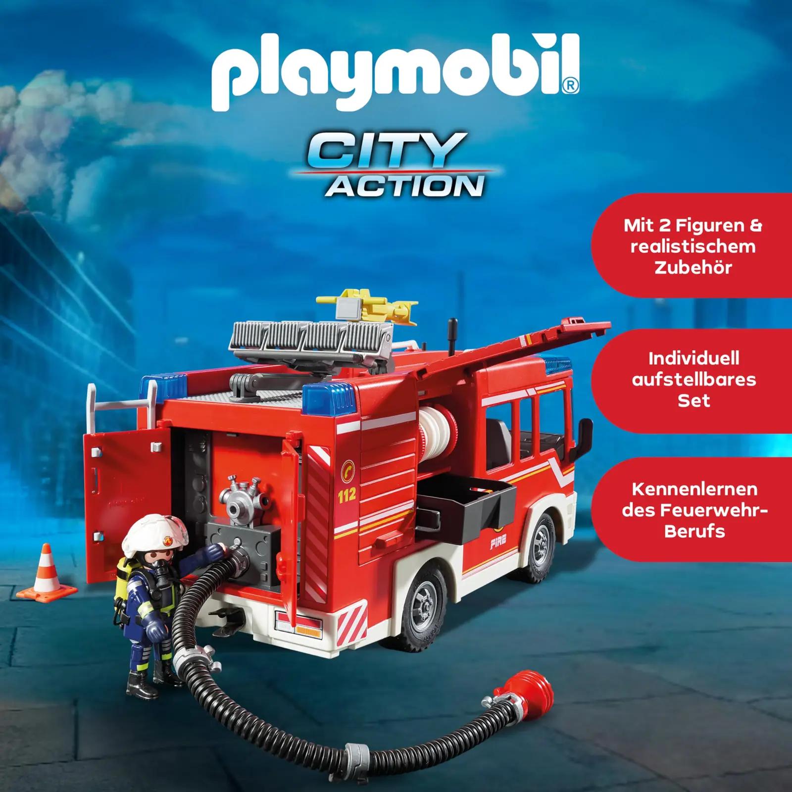 PLAYMOBIL punane tuletõrjeauto koos tule- ja heliefektiga – lisavaade