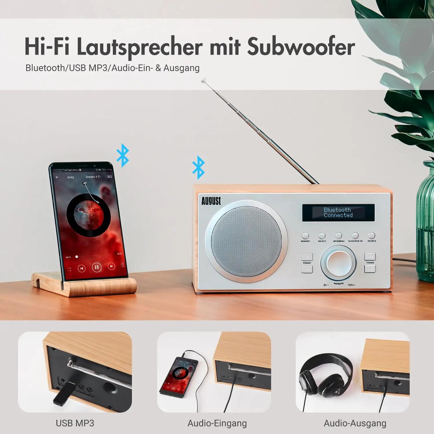August puitkorpusega köögiraadio DAB+/FM — retro stiil – kasutusnäide