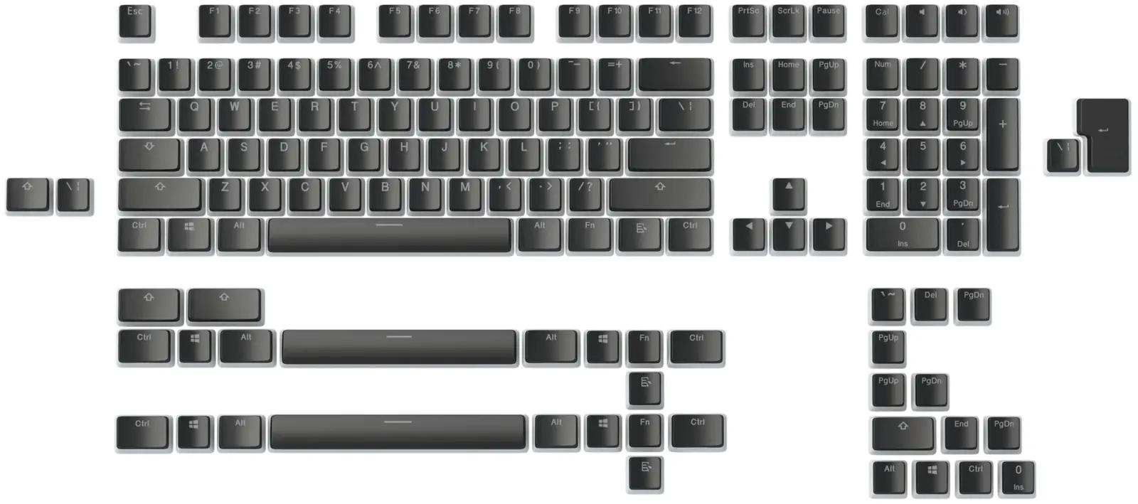Glorious PBT Aura keycaps — vastupidavad RGB pudding-korgid – detailne vaade