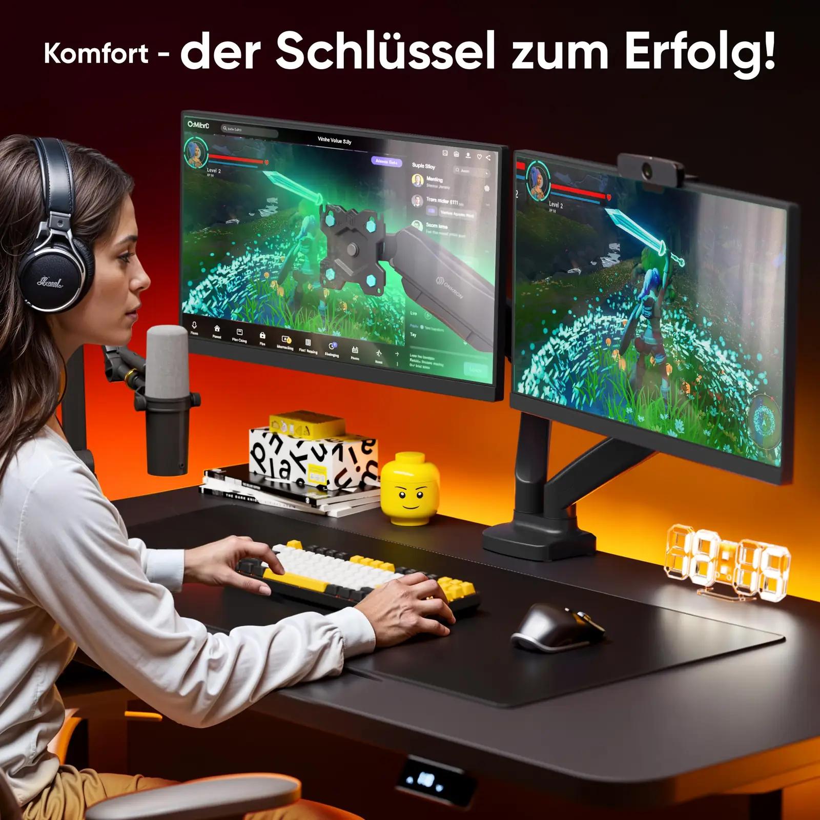 ONKRON tugev kahemonitori kinnitus — reguleeritav teras – pilt 6