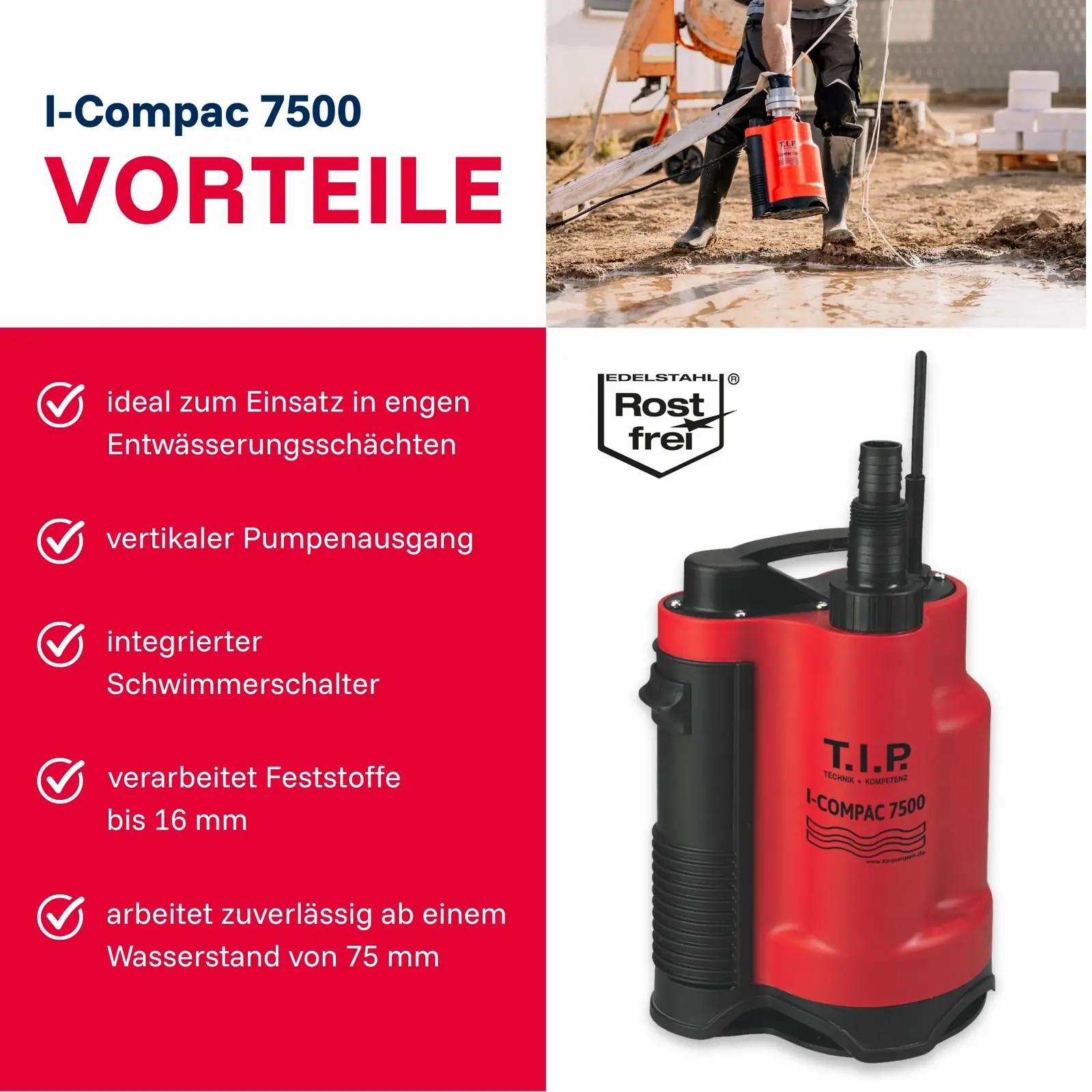 T.I.P. vastupidav plastikust äravoolupump 400W — kiire tühjendus – pakend ja tarvikud
