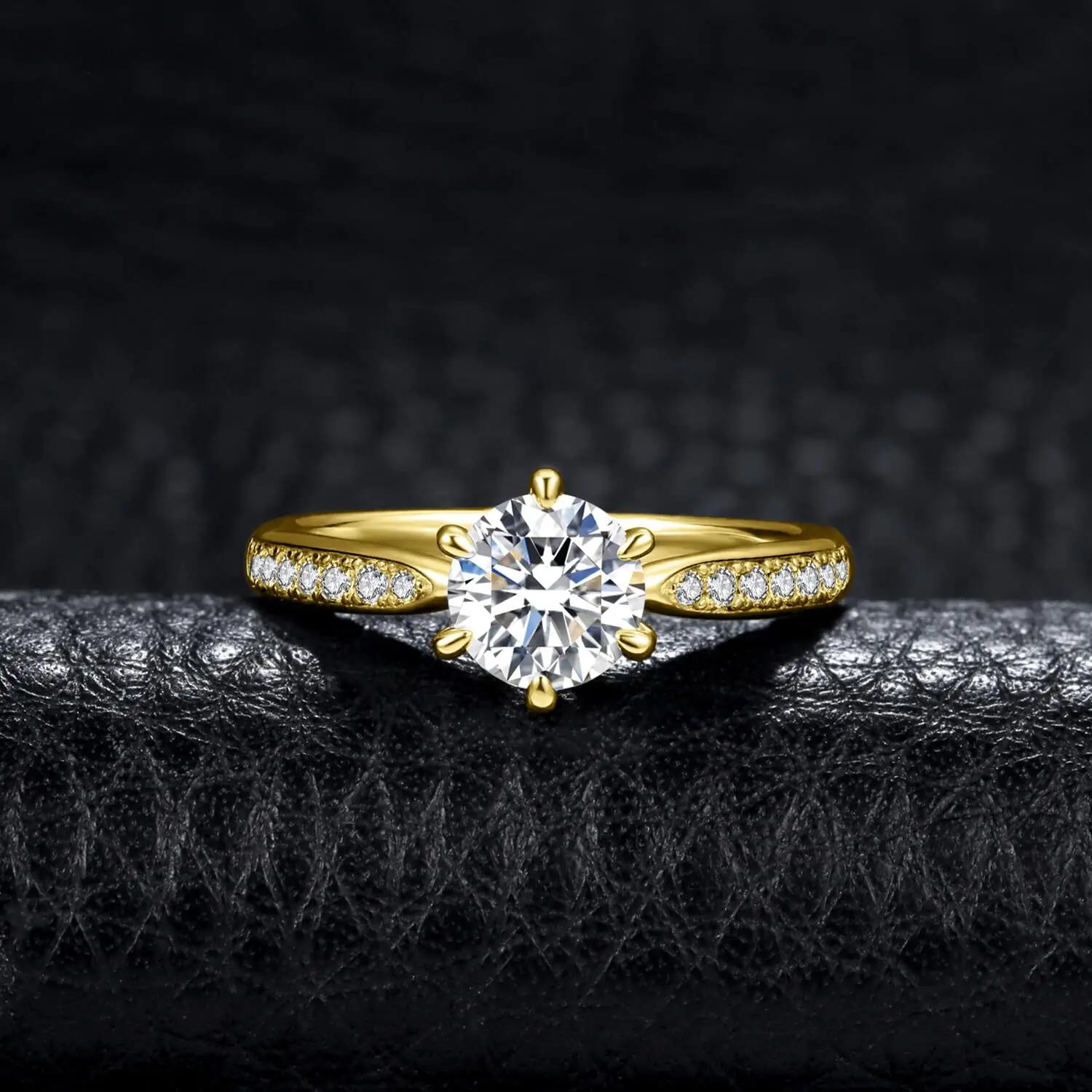 JewelryPalace 925 hõbesõrmus moissanite kiviga — elegantne – pakend ja tarvikud