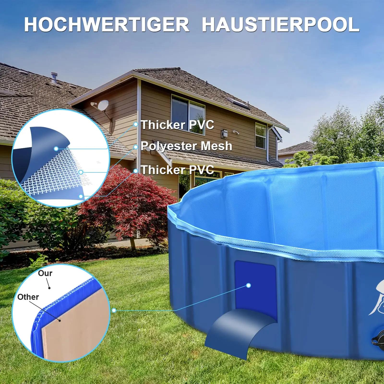 Fwiull PVC kokkupandav koertebassein 160×30 cm — tugev ja – detailne vaade