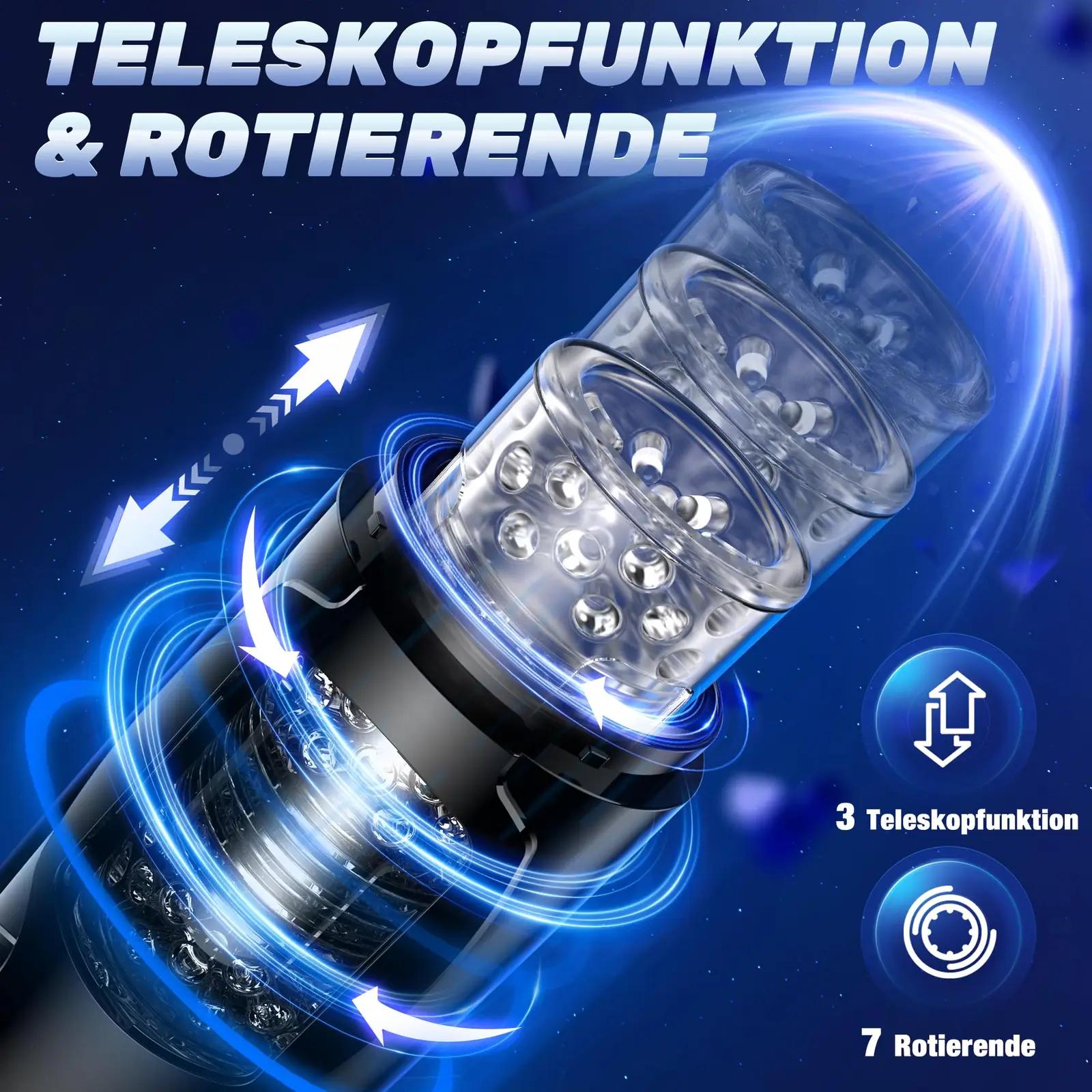 Pangpangmi must elektriline masturbator — teleskoopfunktsioon ja – detailne vaade