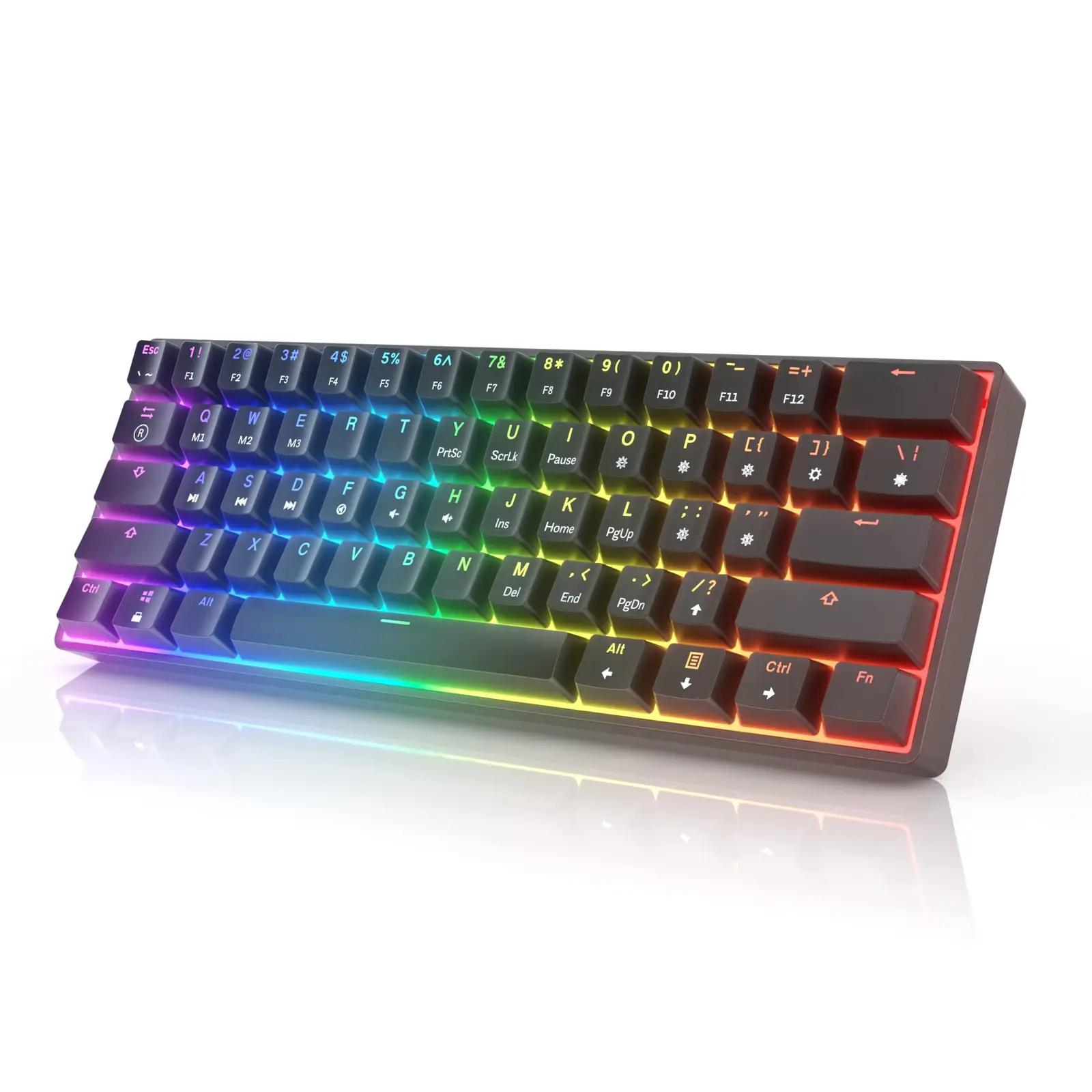 HK GAMING kerge ja kompaktne mehaaniline klaviatuur GK61