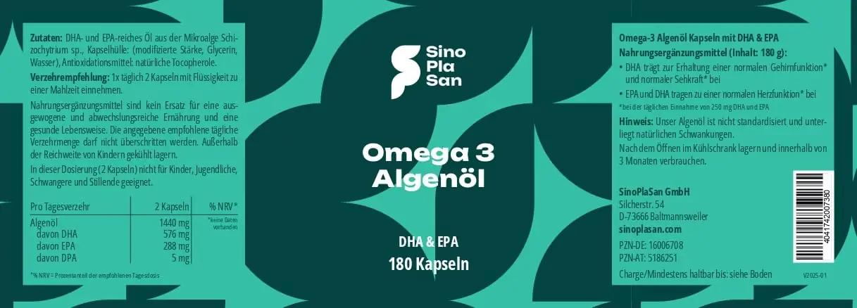 SinoPlaSan GmbH SinoPlaSan vegan Omega-3 algõli — kõrge DHA ja – pilt 7