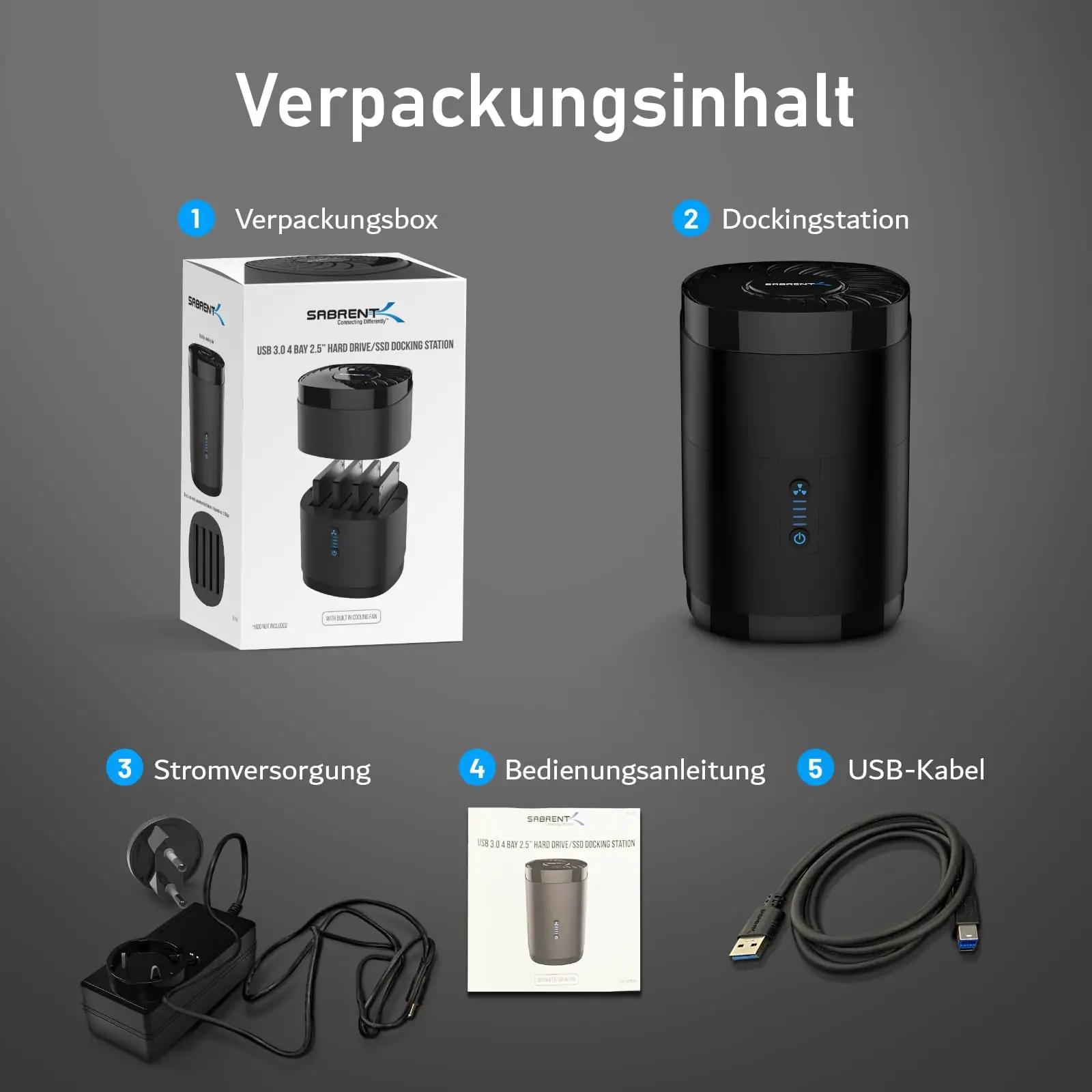 SABRENT 4-sangaga 2,5″ SSD/HDD dockingstation praktiliseks – pilt 6
