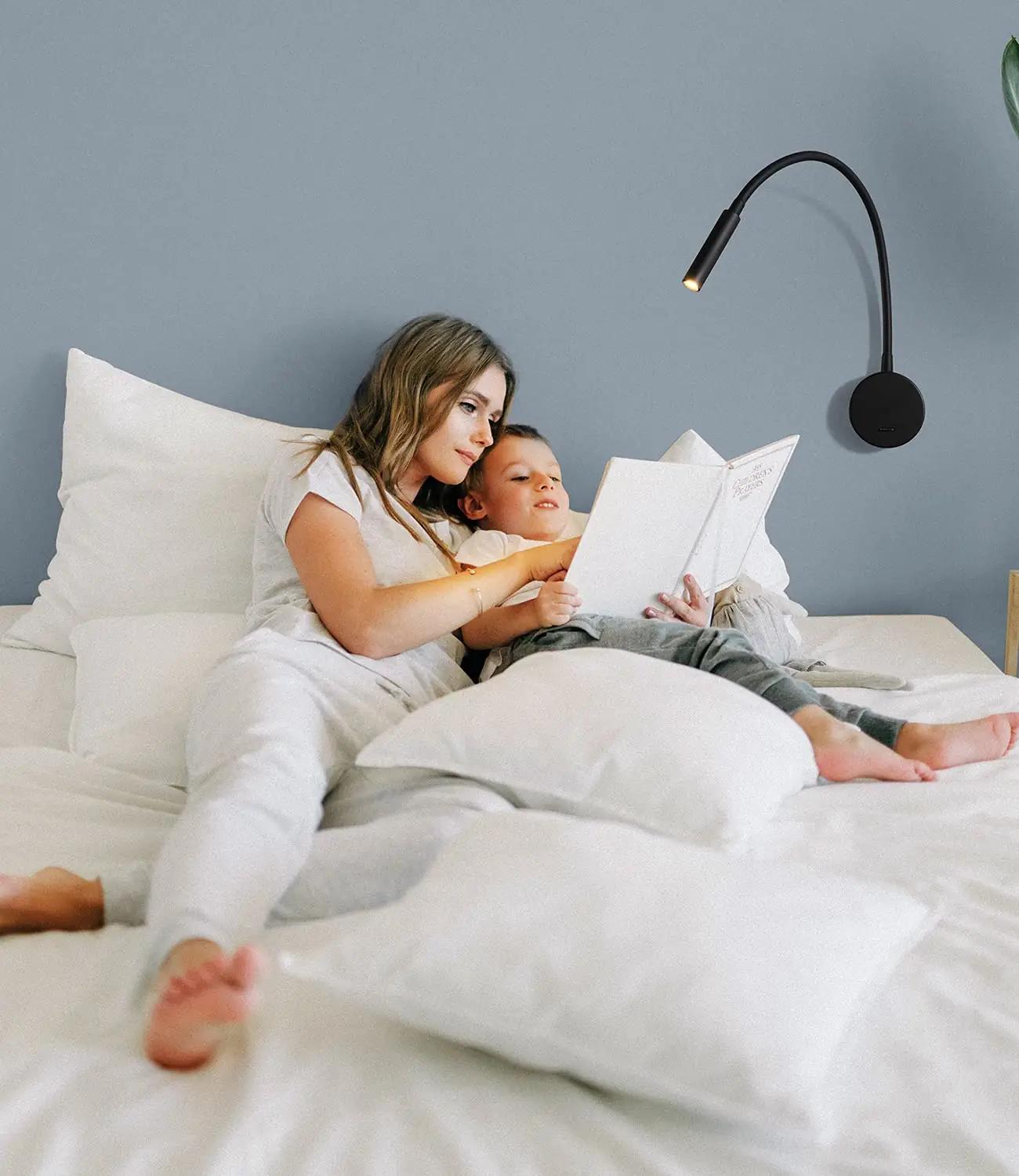 DAWALIGHT must alumiiniumist lugemislamp kahe otsaga – detailne vaade