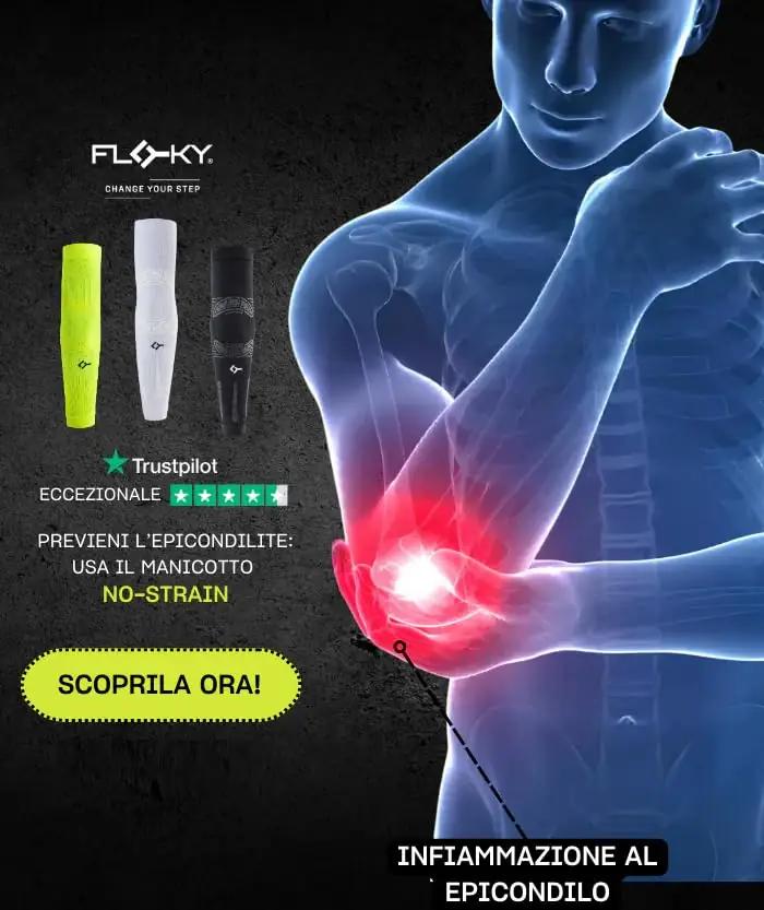 FLOKY kompressioonvarrukas sportimiseks — vähendab vibratsiooni – pakend ja tarvikud