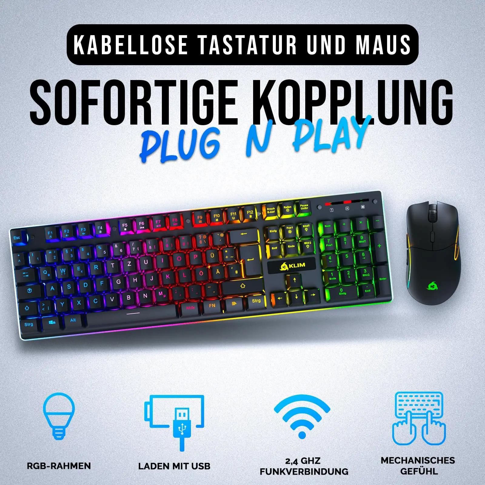 KLIM Gaming Tastatur und Gaming Maus tarvikud – detailne lähivaade