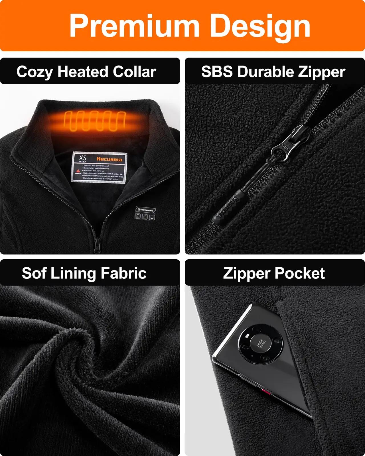 Hecusma soojendusega fleece-vest naistele — mugav ja soe – pilt 7