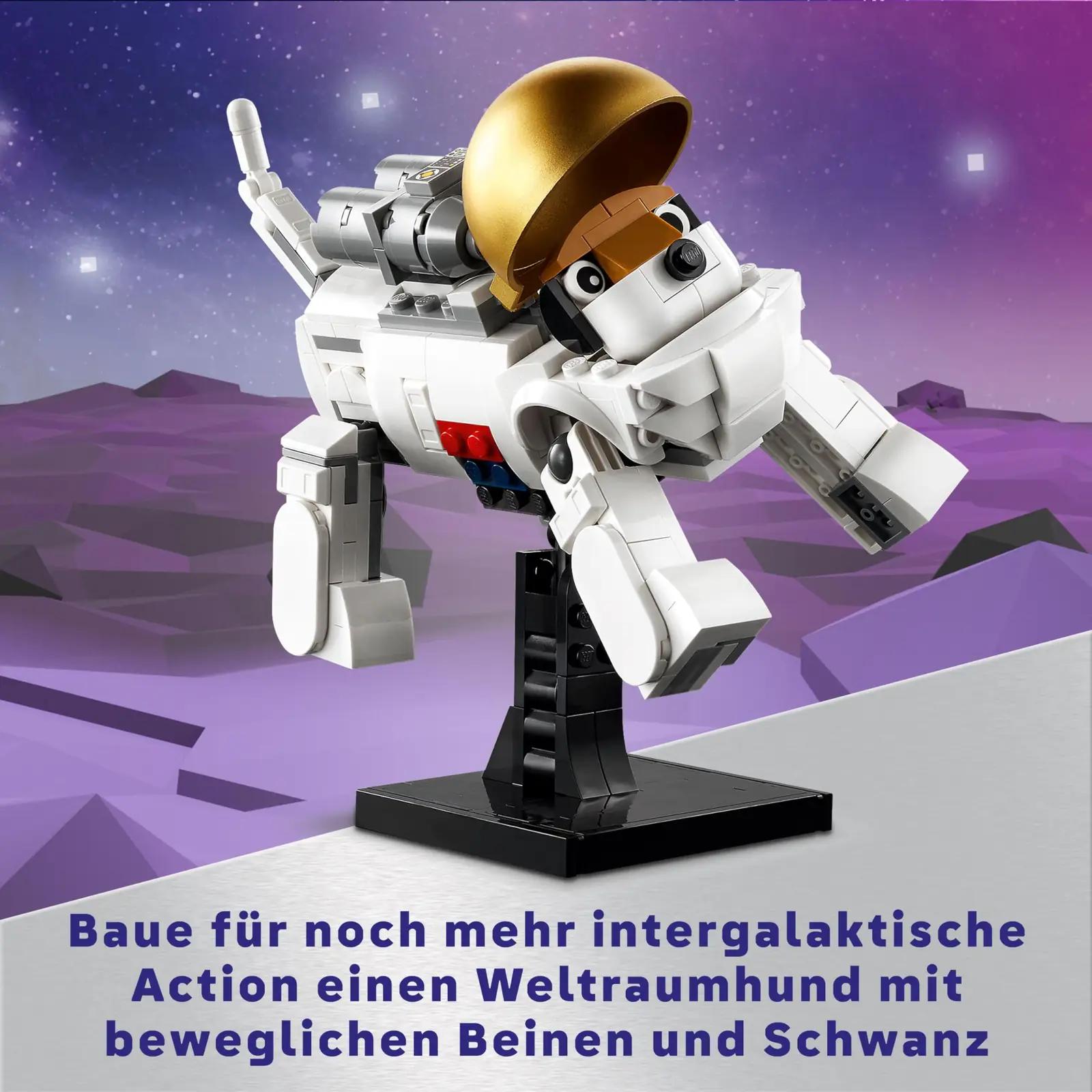 LEGO loovkomplekt 3in1 astronaut ja kosmosekoer – lisavaade