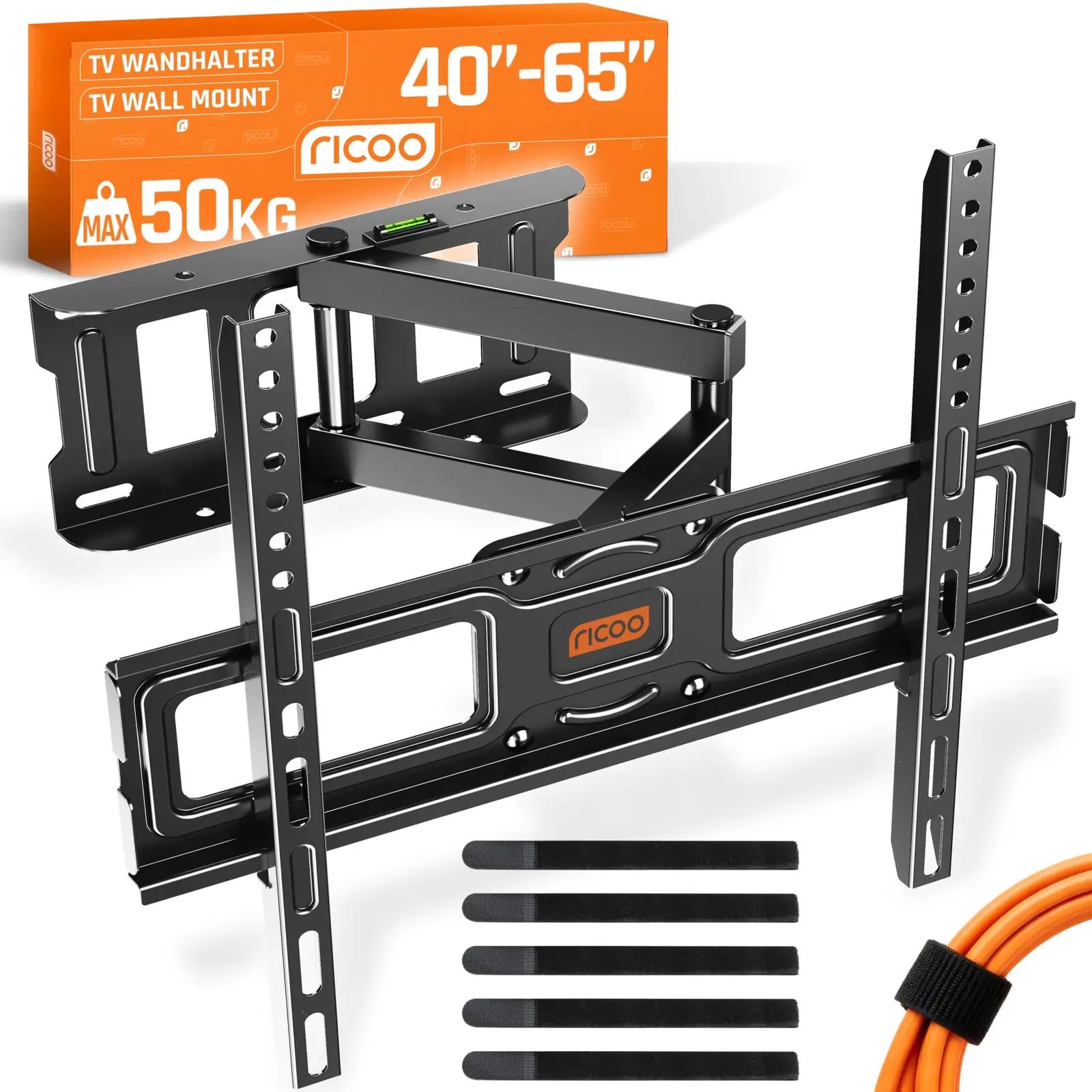 RICOO tugev terasest TV-kinnitus 40–65″ — liigendiga ja painduv