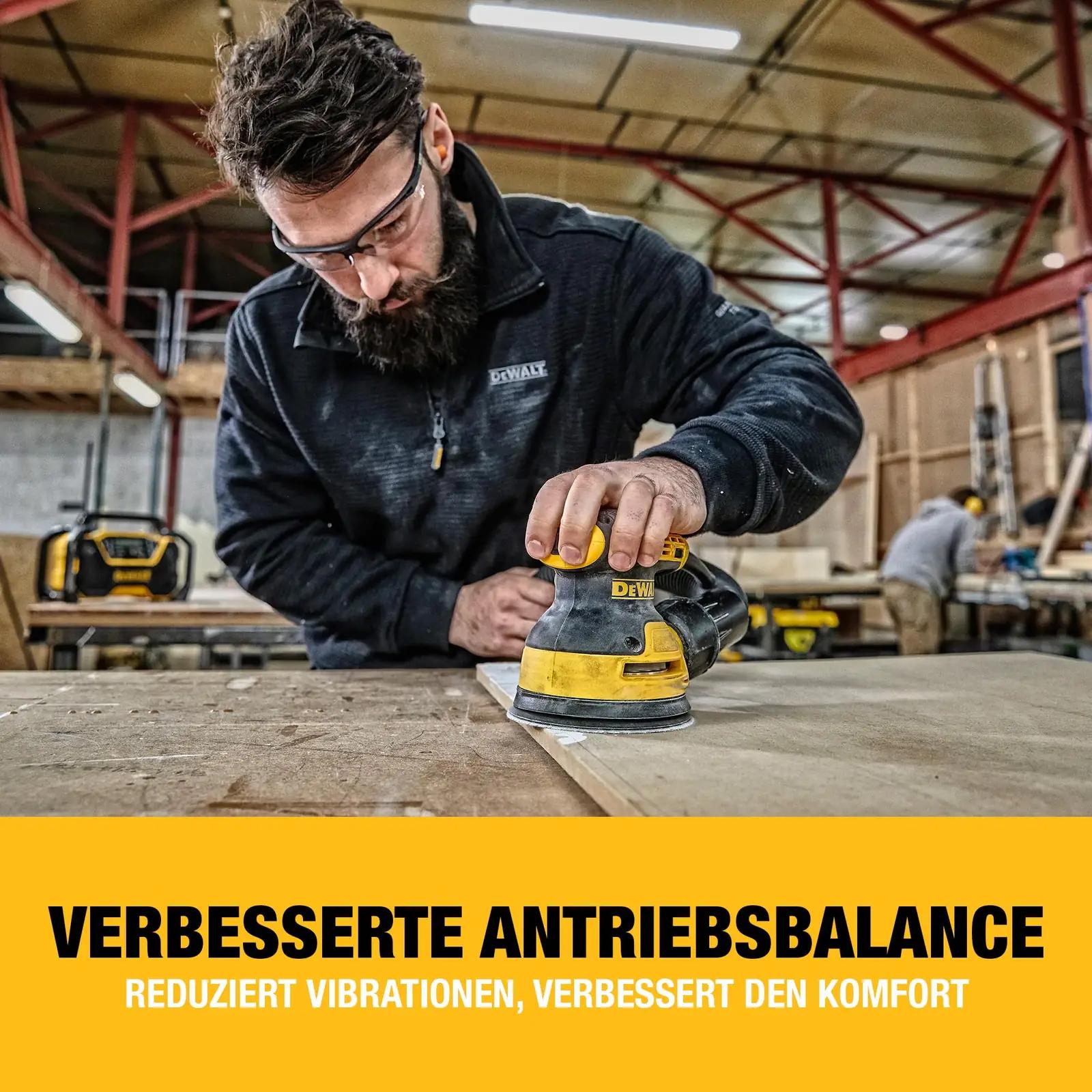 DEWALT vastupidav 125 mm eksentrik-lihvija — madal vibratsioon – lisavaade