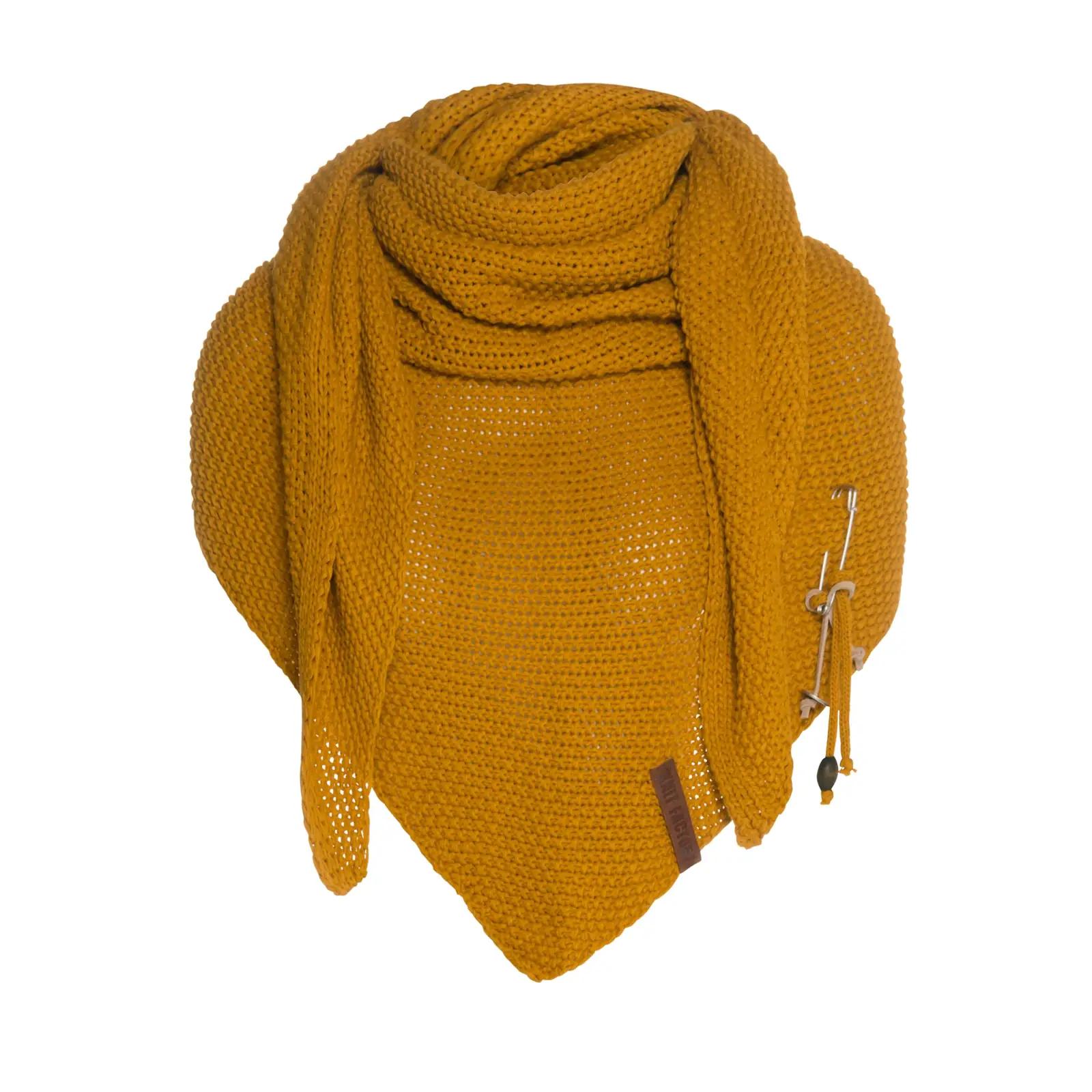 KNIT FACTORY ocker villane XXL kolmnurk-sall – soe ja pehme