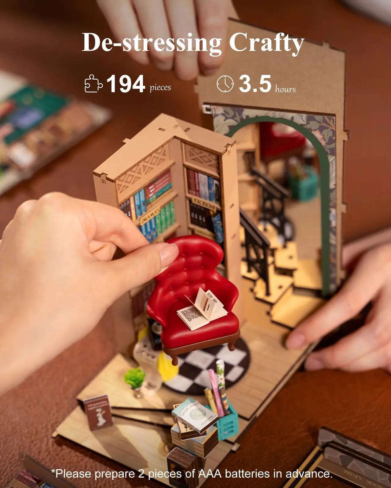 rowood puidust Book Nook – raamaturiiuli miniatüür kingitus – pilt 6