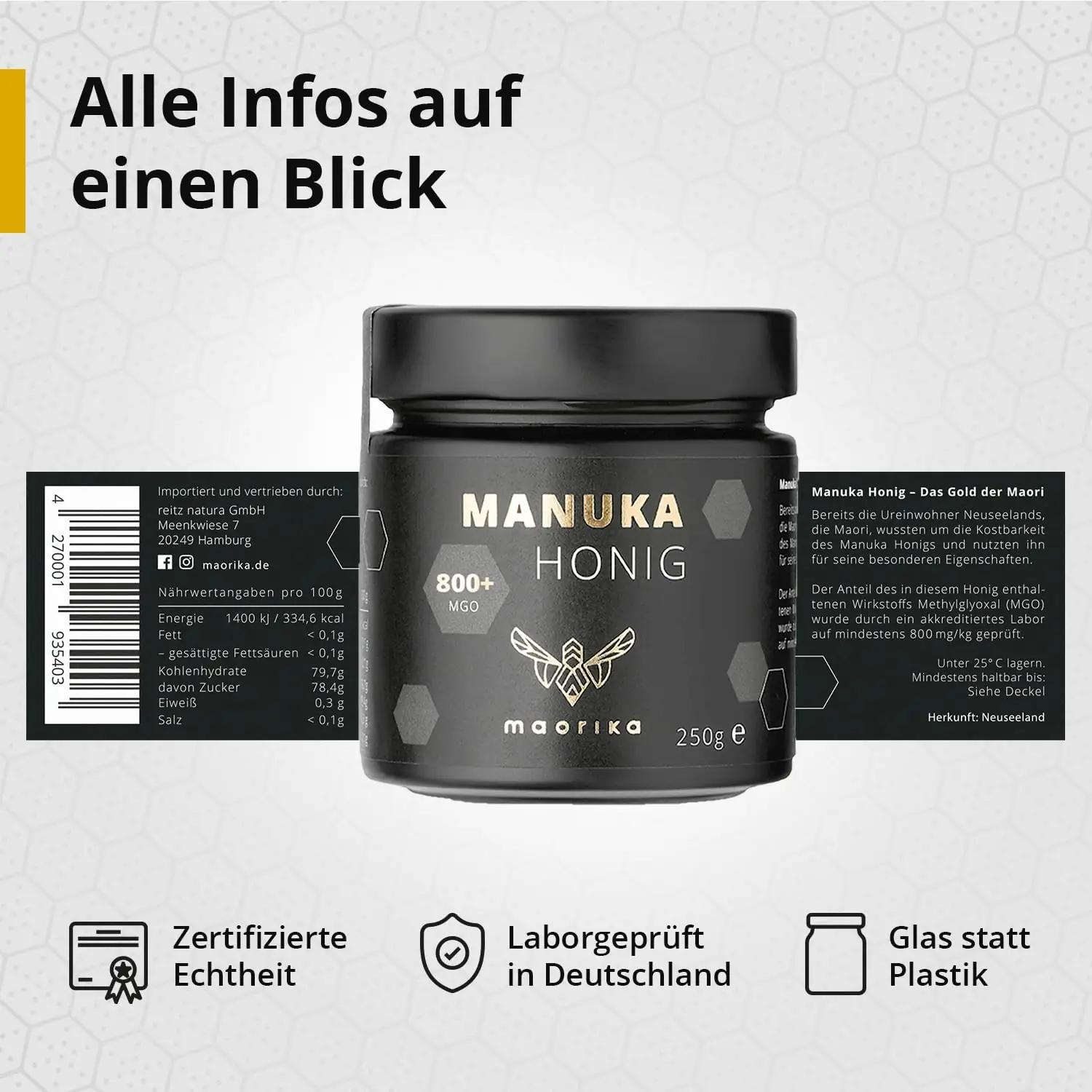 maorika Manuka mesi 800 MGO 250 g – naturaalne kingiidee – pilt 6