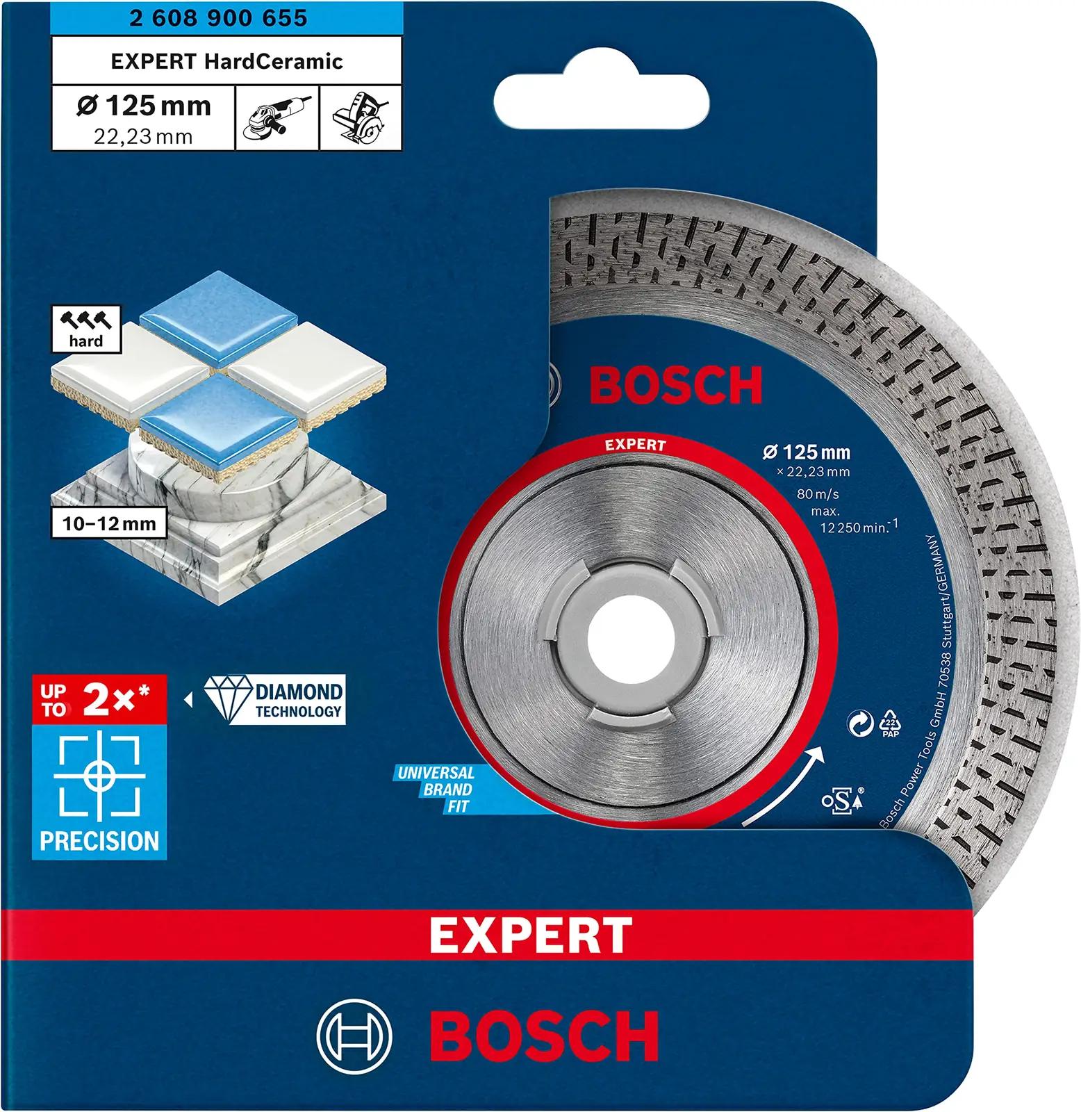 Bosch EXPERT HardCeramic: vastupidav diamantlõikeketas Ø125 – detailne vaade