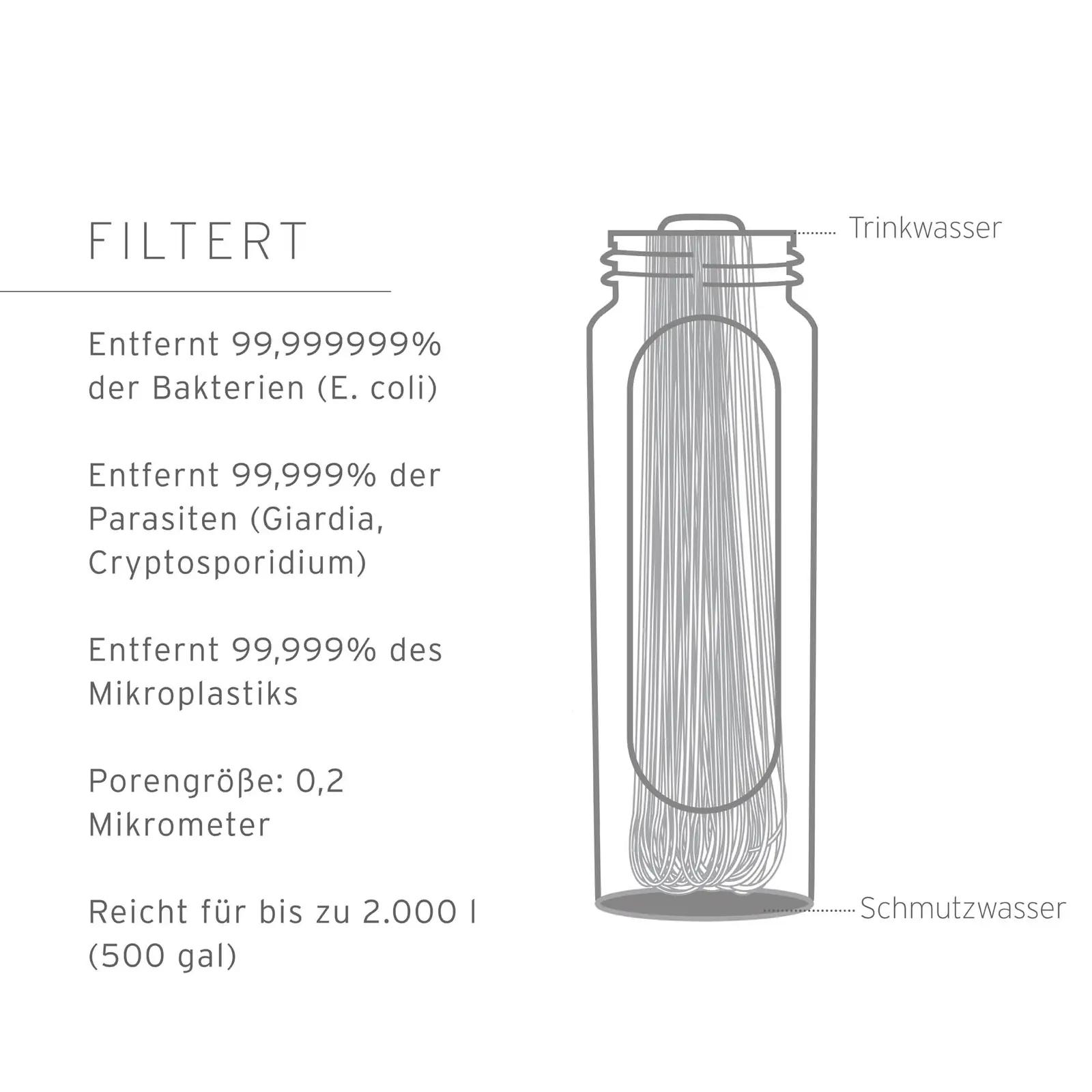 LifeStraw kergelt survepudel 1L – filtreeriv matkavee pudel – pakend ja tarvikud