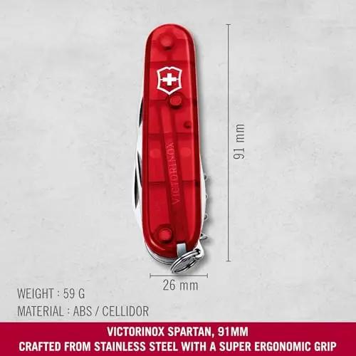 Victorinox punane Spartan taskunuga — vastupidav ja mitmekülgne – detailne vaade