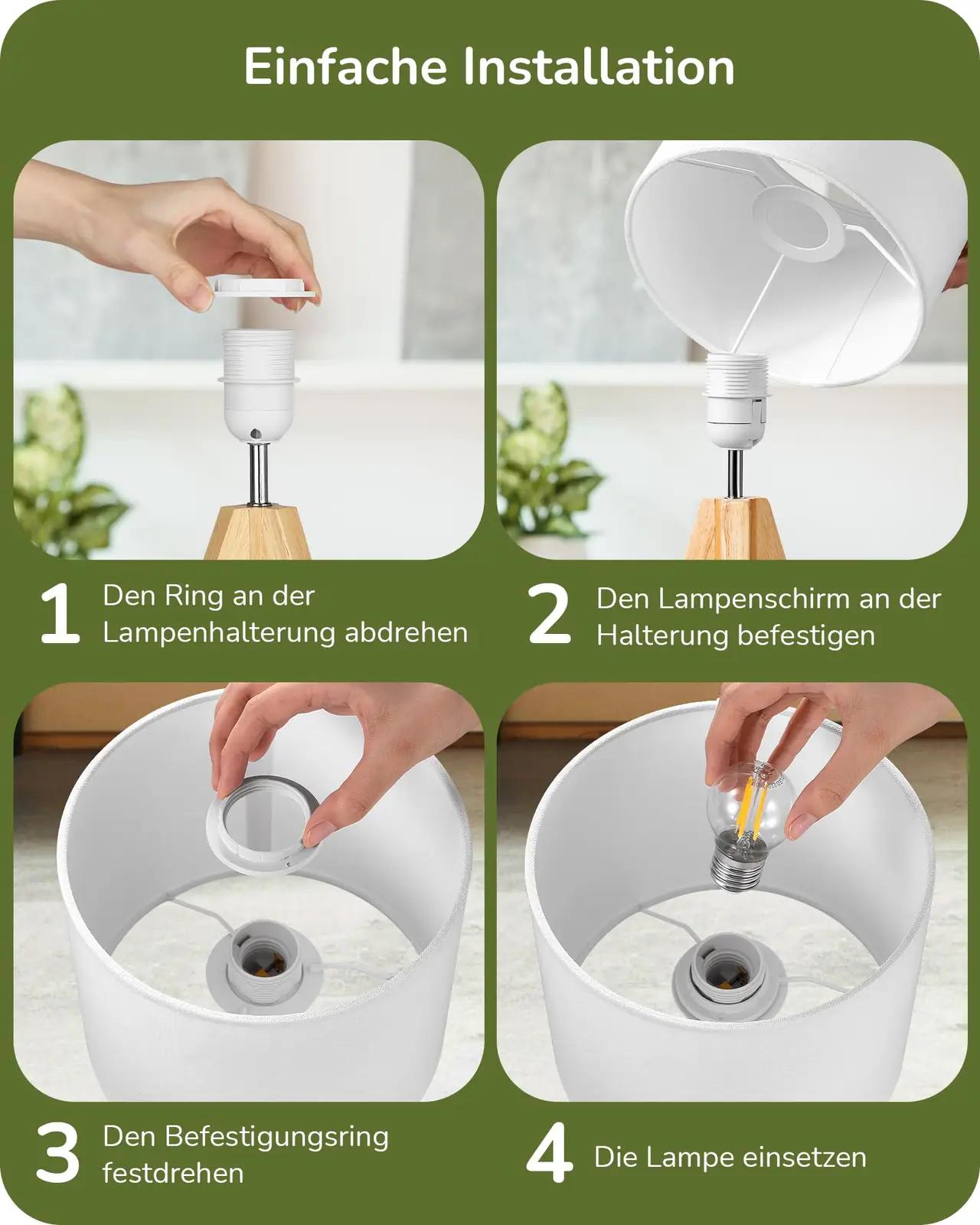 EDISHINE vintage laualamp komplekt – linane varjuk ja soe valgus – pilt 6
