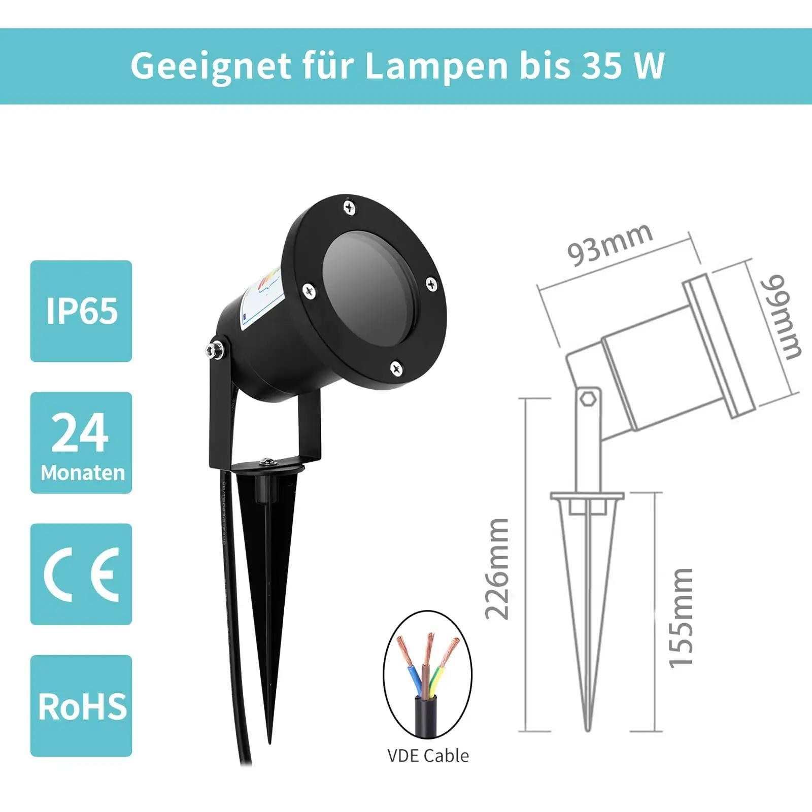 Wondlumi Modern Outdoor GU10 Spike Lights valgustus – detailne lähivaade
