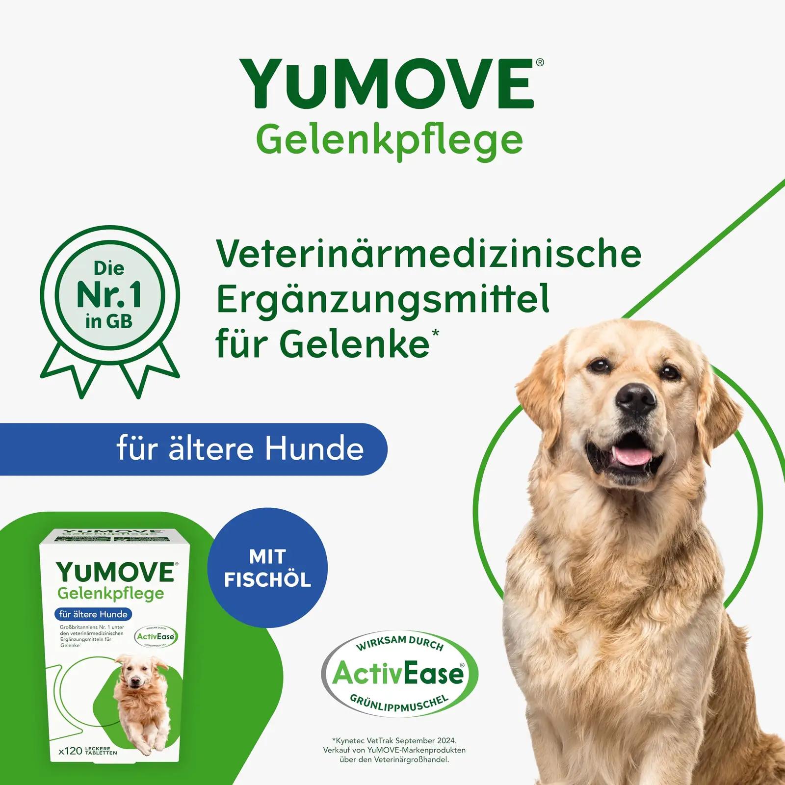 YuMOVE toetav liigeste toidulisand koertele – Grünlippmuschel 120 – detailne vaade
