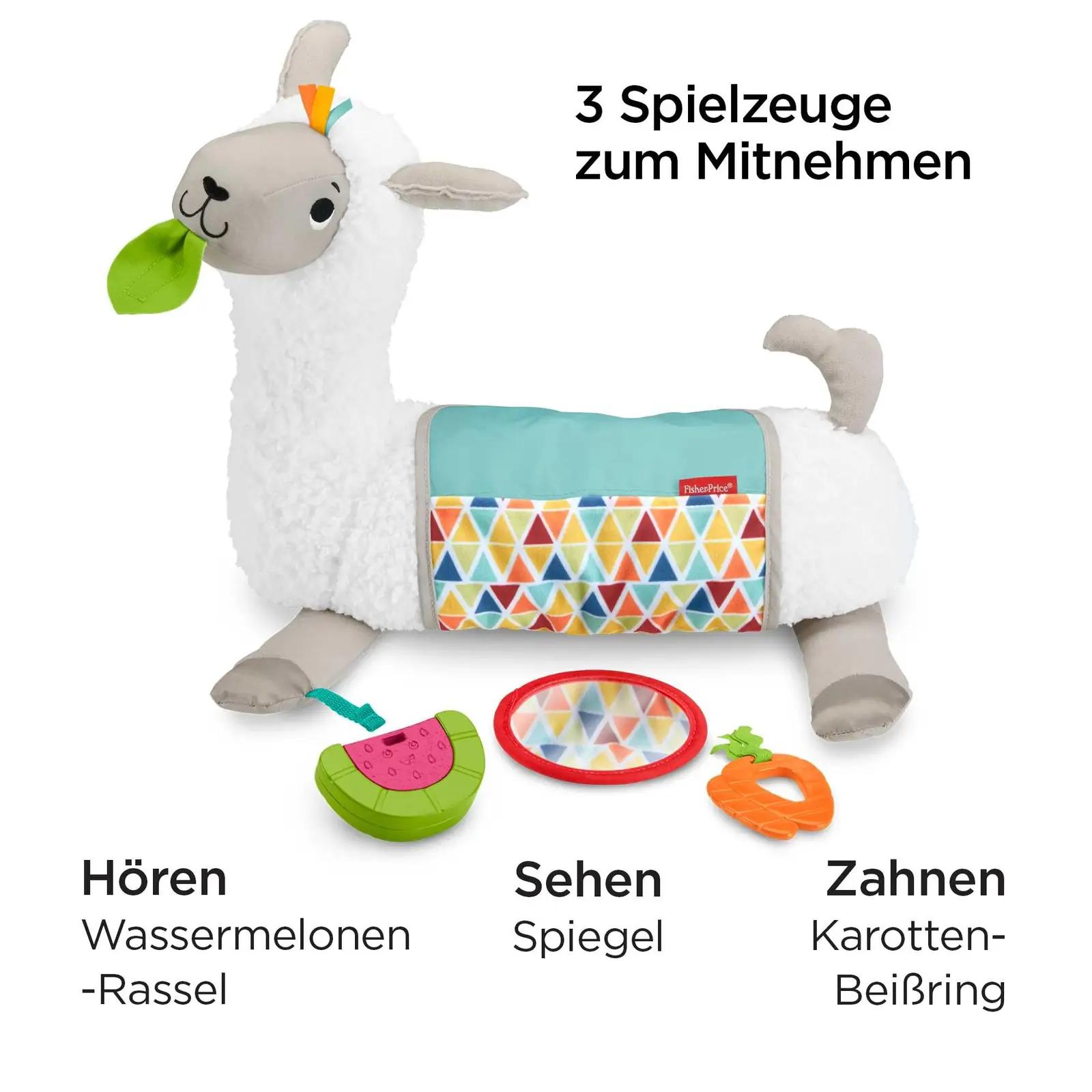 Fisher-Price pehme 4-ühes laama mängupadi imikule – pakend ja tarvikud