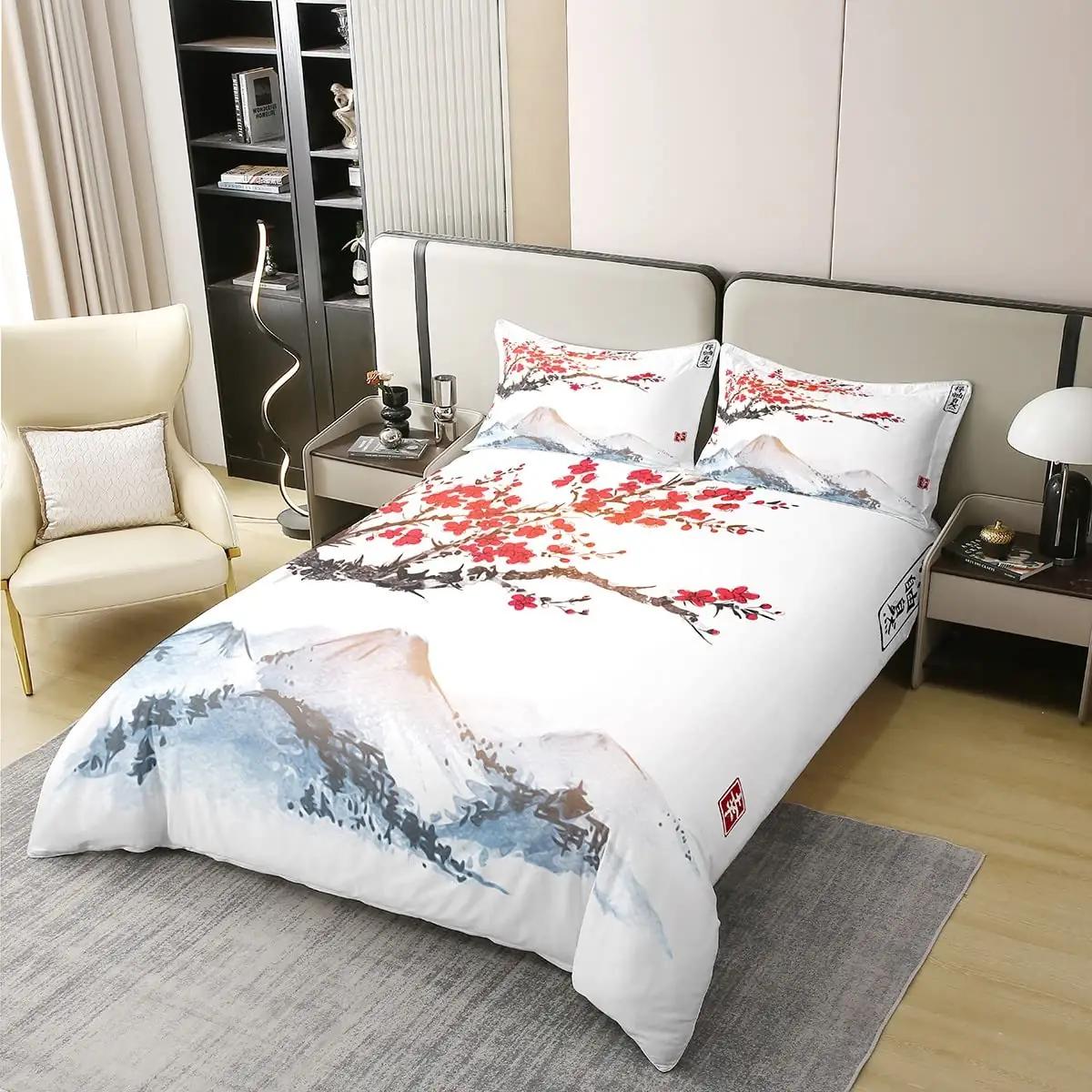 Homewish puuvillane voodipesu – Jaapani stiilis kirsiõied 220×240 – detailne vaade