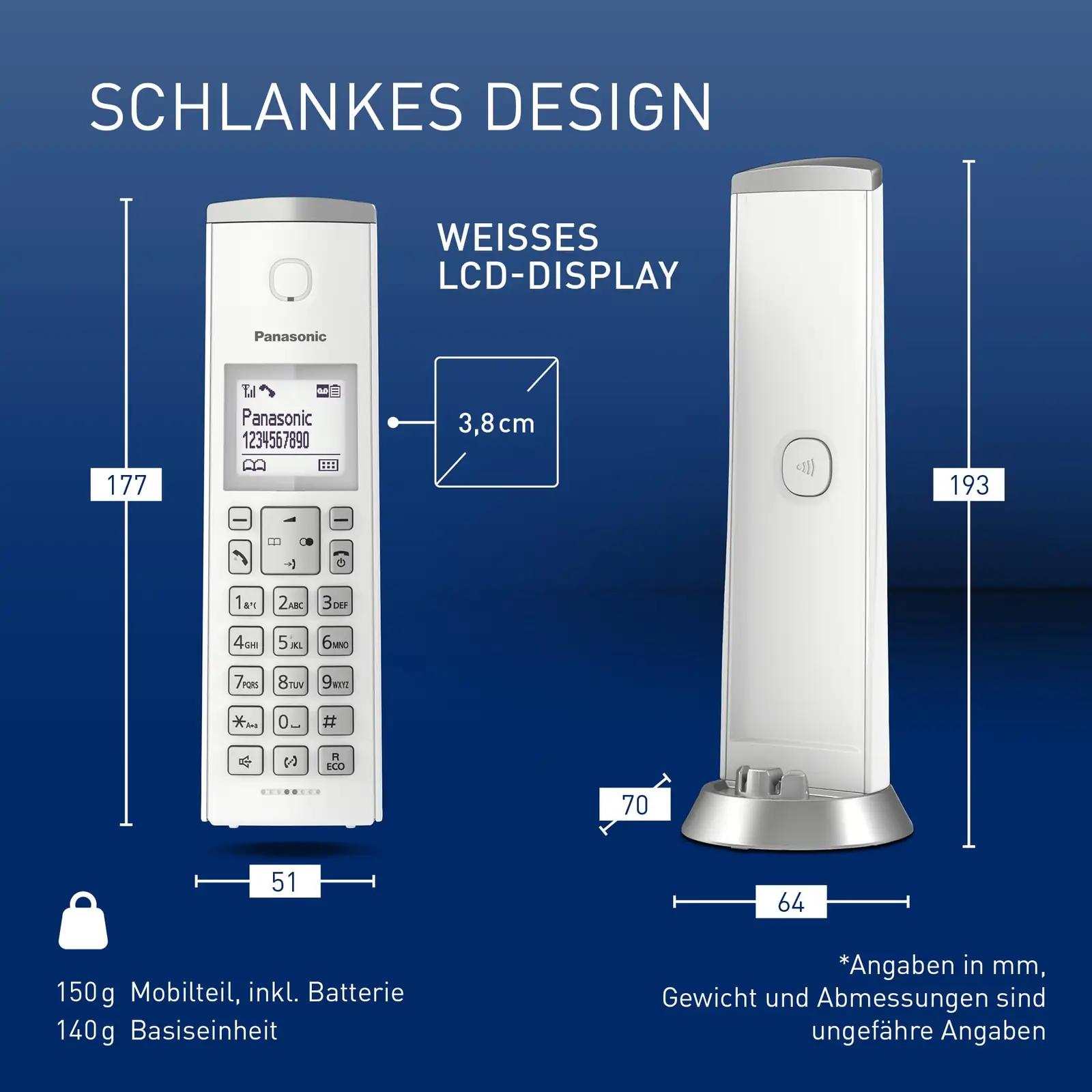 Panasonic valge metallist kodutelefon koos vastajaga – pilt 6