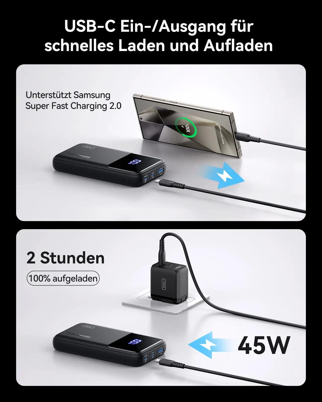 INIU kompaktne 65W 20000mAh laadija — tugev ja kaasaskantav – lisavaade