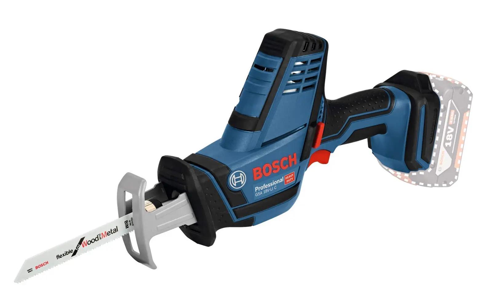 Bosch Professional kompaktne akusäbelsae – pakend ja tarvikud