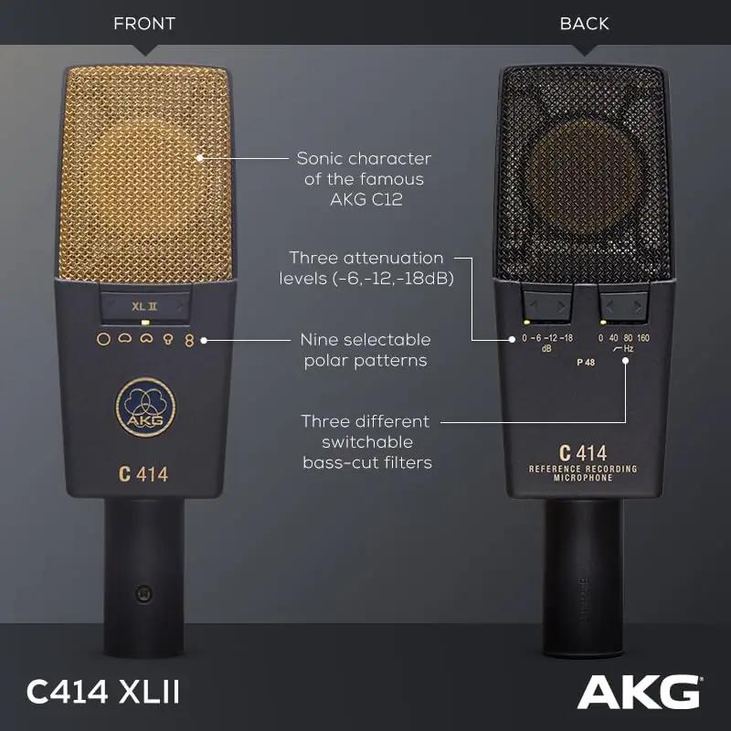 AKG professionaalne alumiinium mikrofon C414 XLII stuudioks – lisavaade