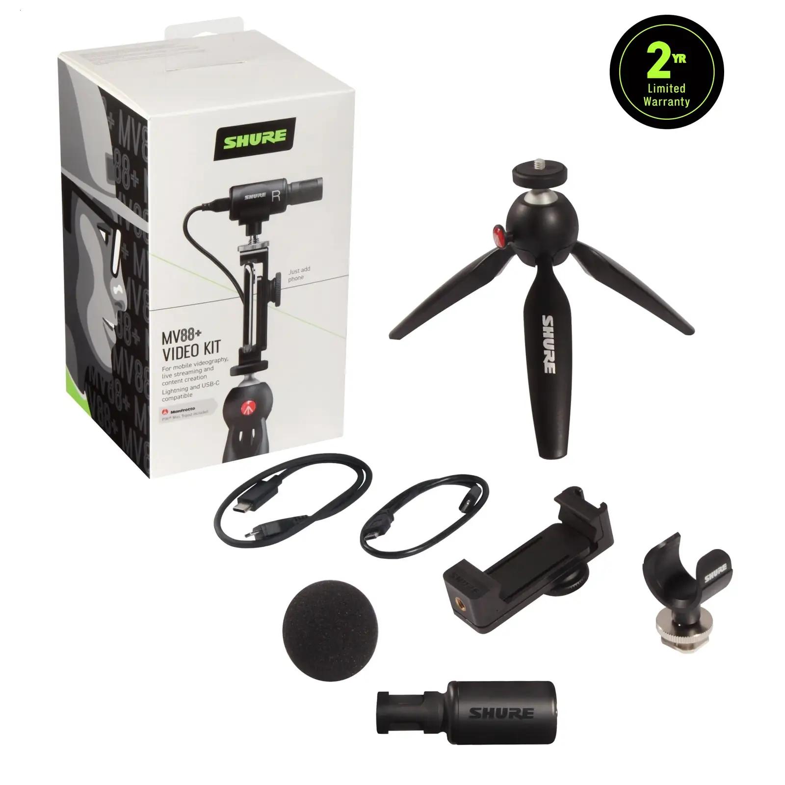 Shure kvaliteetne MV88+ mikrofoni video- ja streaming-kit – detailne vaade