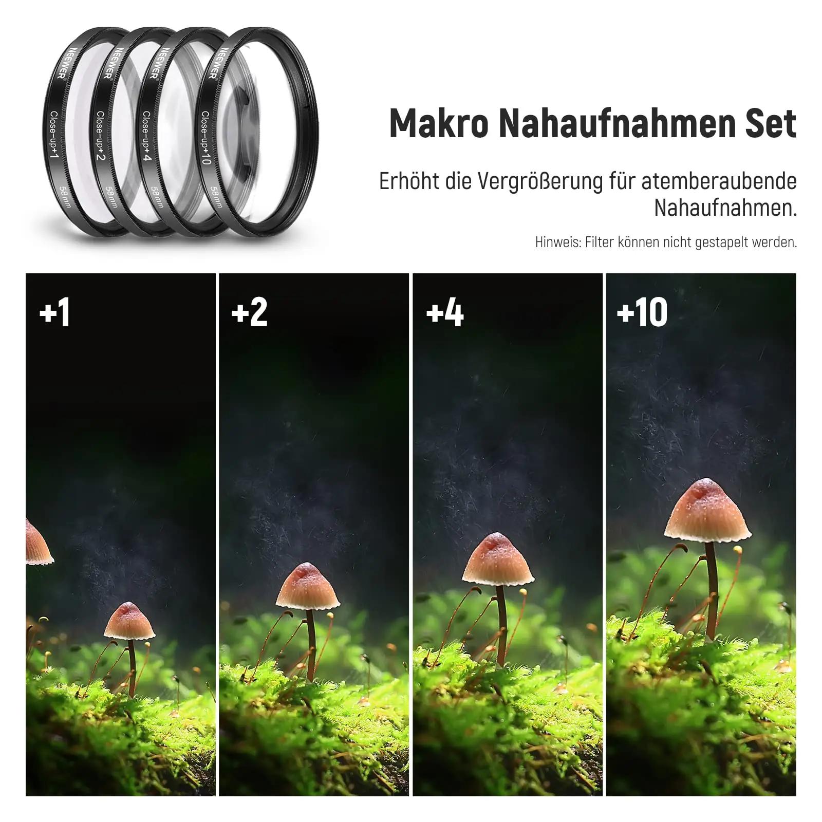 NEEWER alumiinium 58mm filter- ja objektiivikomplekt kingituseks – lisavaade