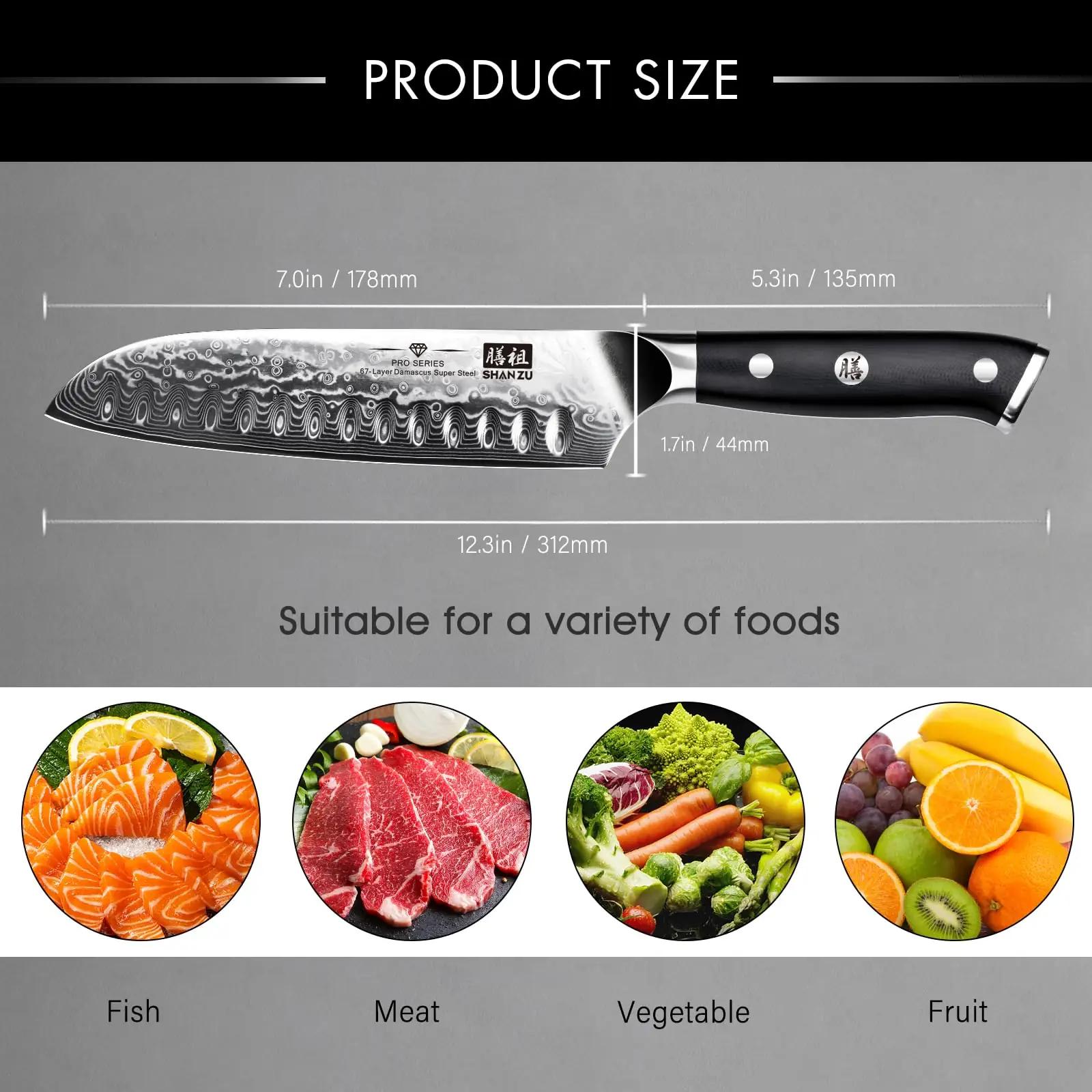 SHAN ZU damaskne santokunuga 180 mm G10 käepide — pro-tasemel – lisavaade